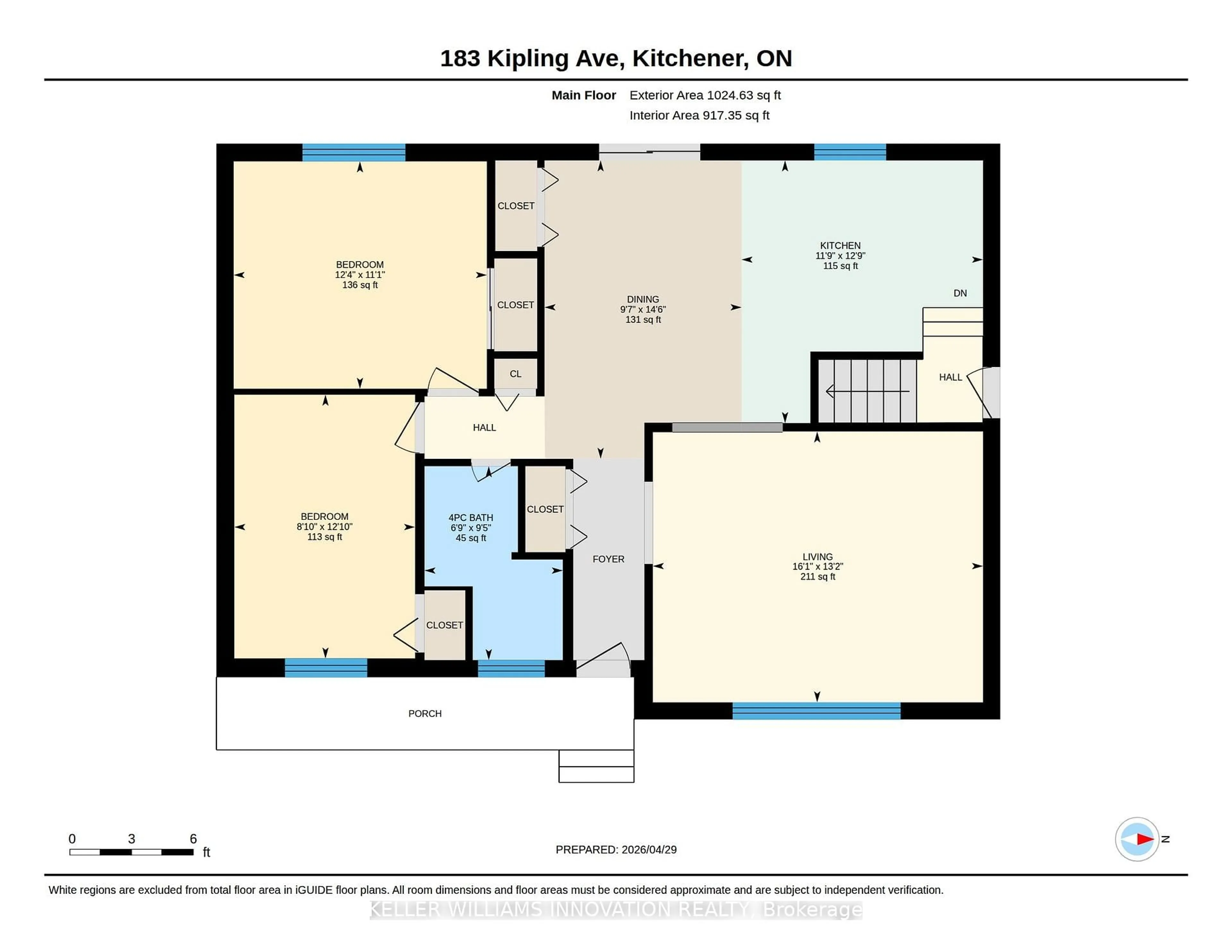 Floor plan for 183 Kipling Ave, Kitchener Ontario N2C 2B9