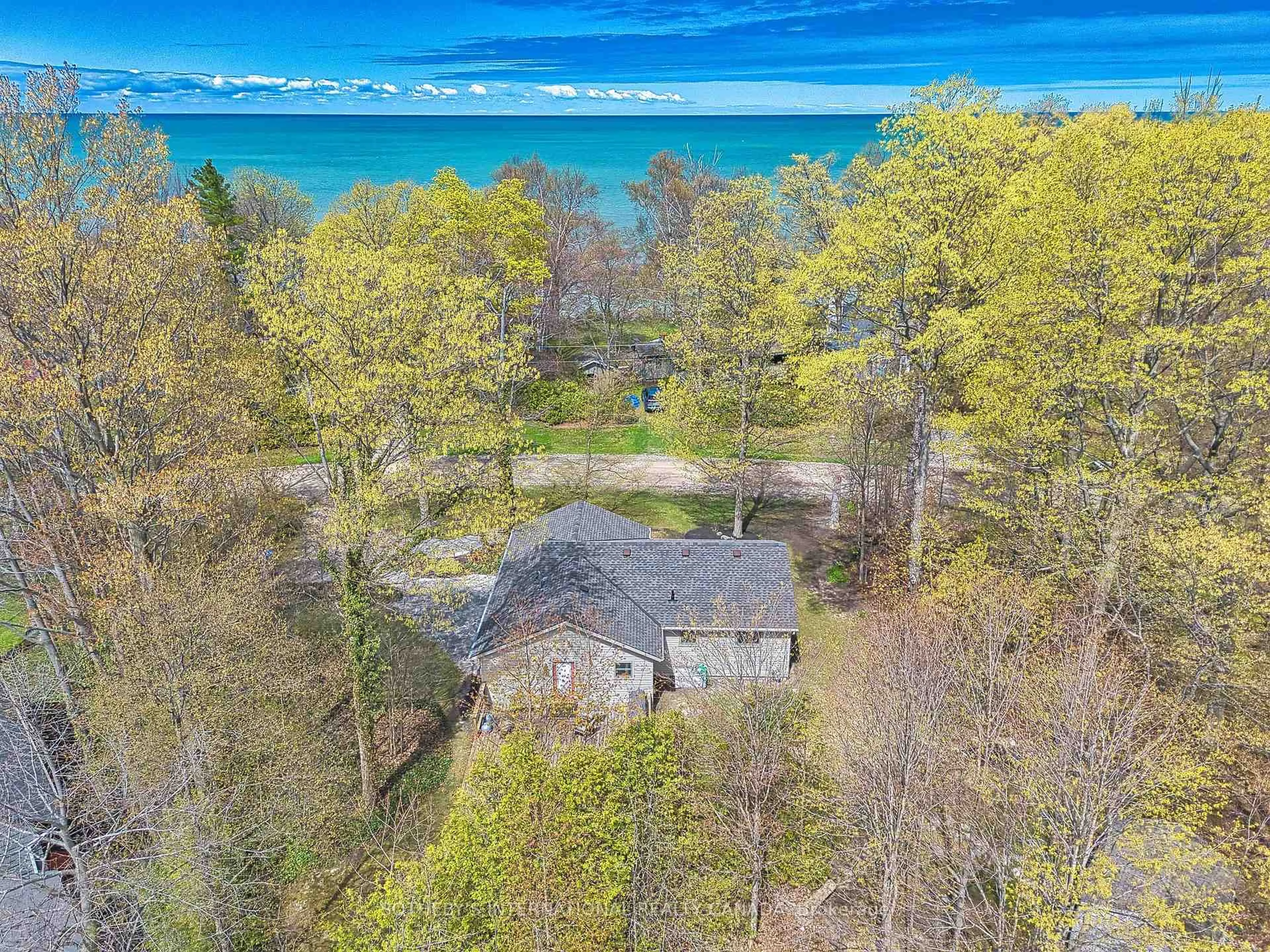 A pic from outside/outdoor area/front of a property/back of a property/a pic from drone, water/lake/river/ocean view for 74470 Woodland Dr, Bluewater Ontario N0M 1G0