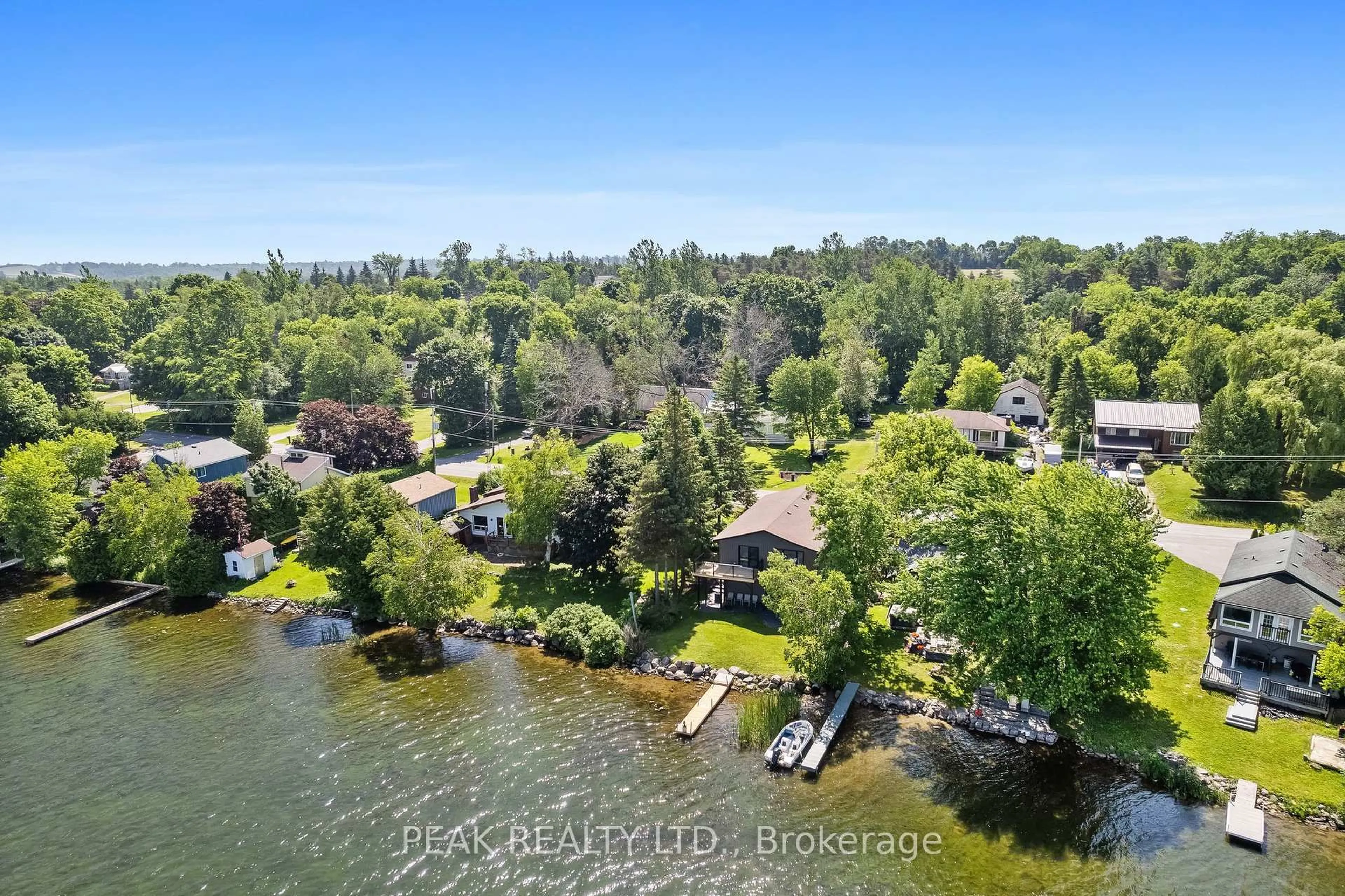 A pic from outside/outdoor area/front of a property/back of a property/a pic from drone, water/lake/river/ocean view for 5 McGill Dr, Kawartha Lakes Ontario L0B 1K0
