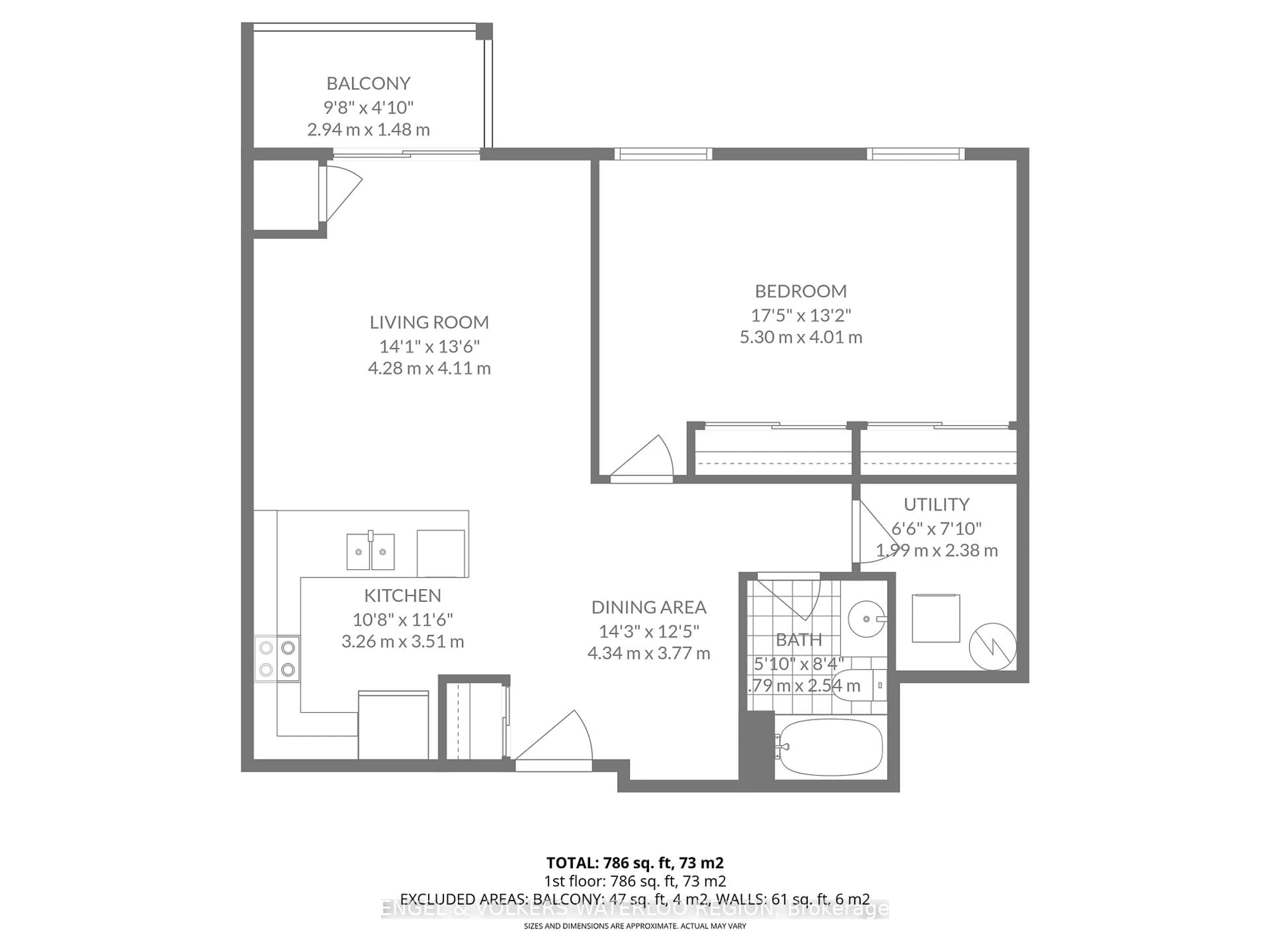 Floor plan for 505 Margaret St #408, Cambridge Ontario N3H 0A6