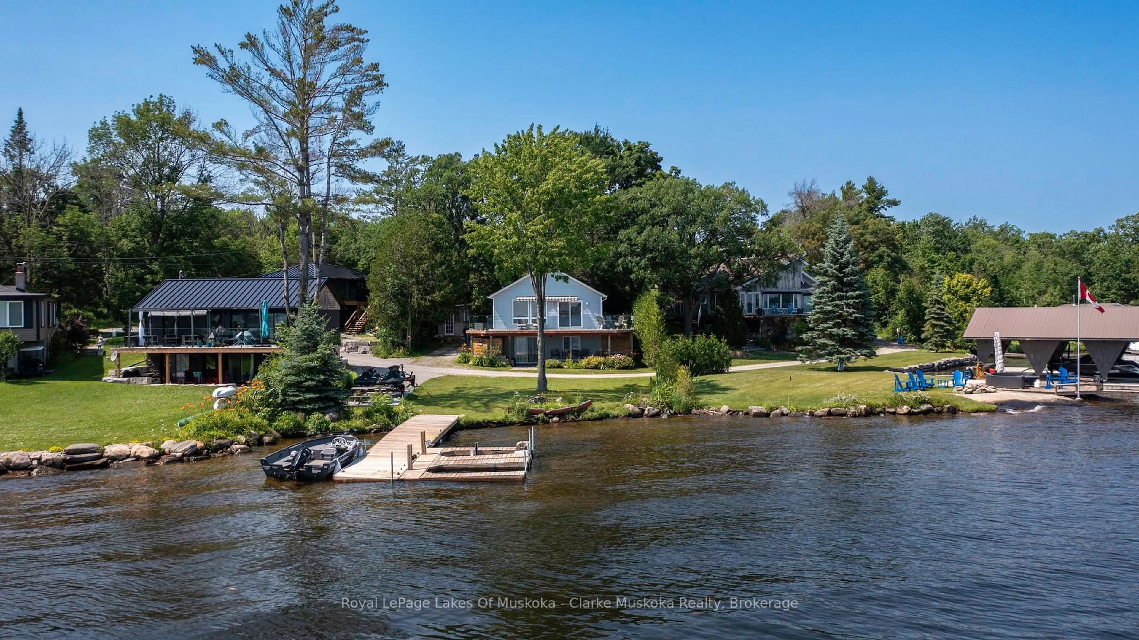 A pic from outside/outdoor area/front of a property/back of a property/a pic from drone, water/lake/river/ocean view for 64 Valley Rd, Georgian Bay Ontario L0K 1S0