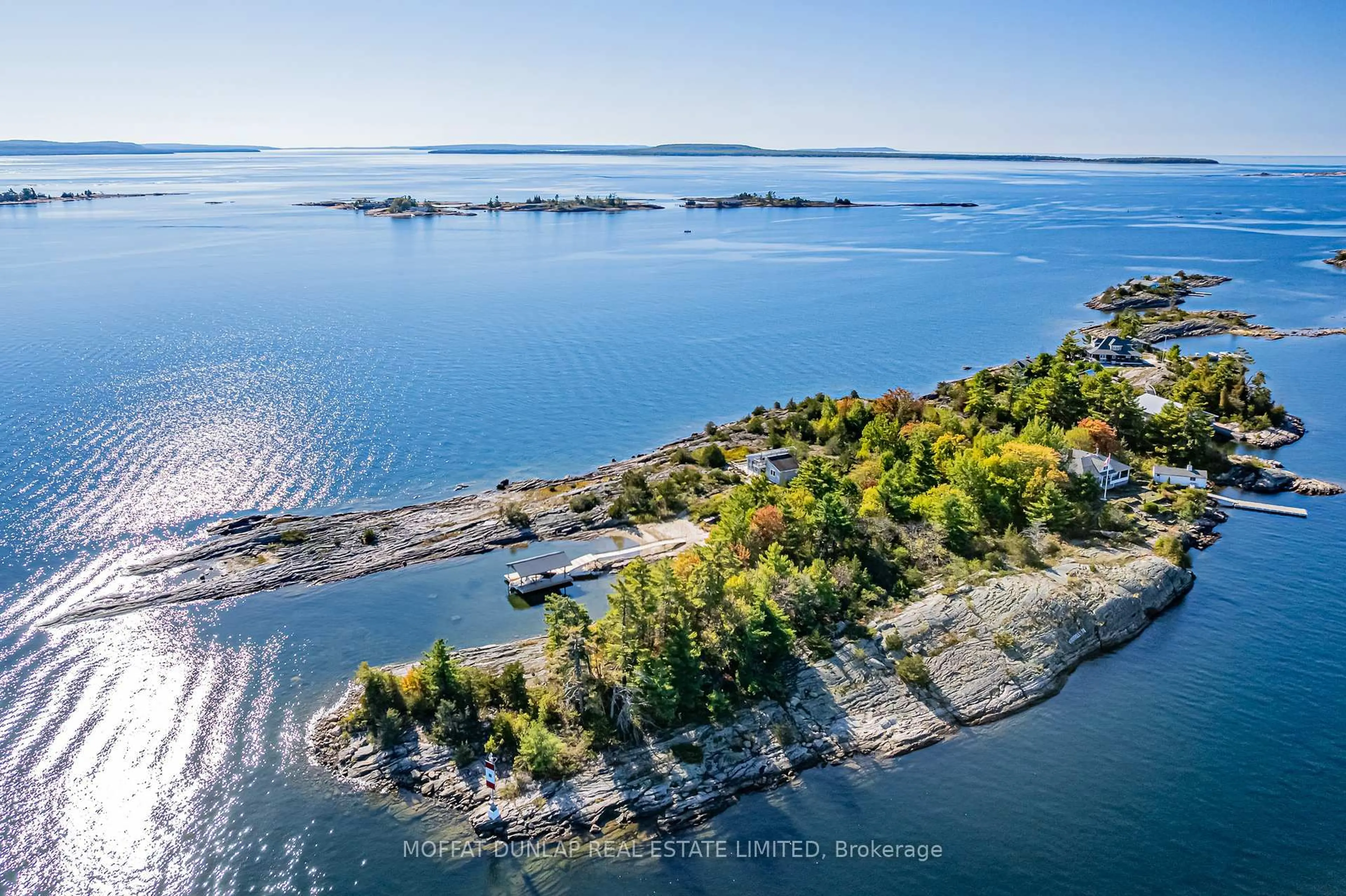 A pic from outside/outdoor area/front of a property/back of a property/a pic from drone, water/lake/river/ocean view for 2 IS 2390, Georgian Bay Ontario P0E 1E0