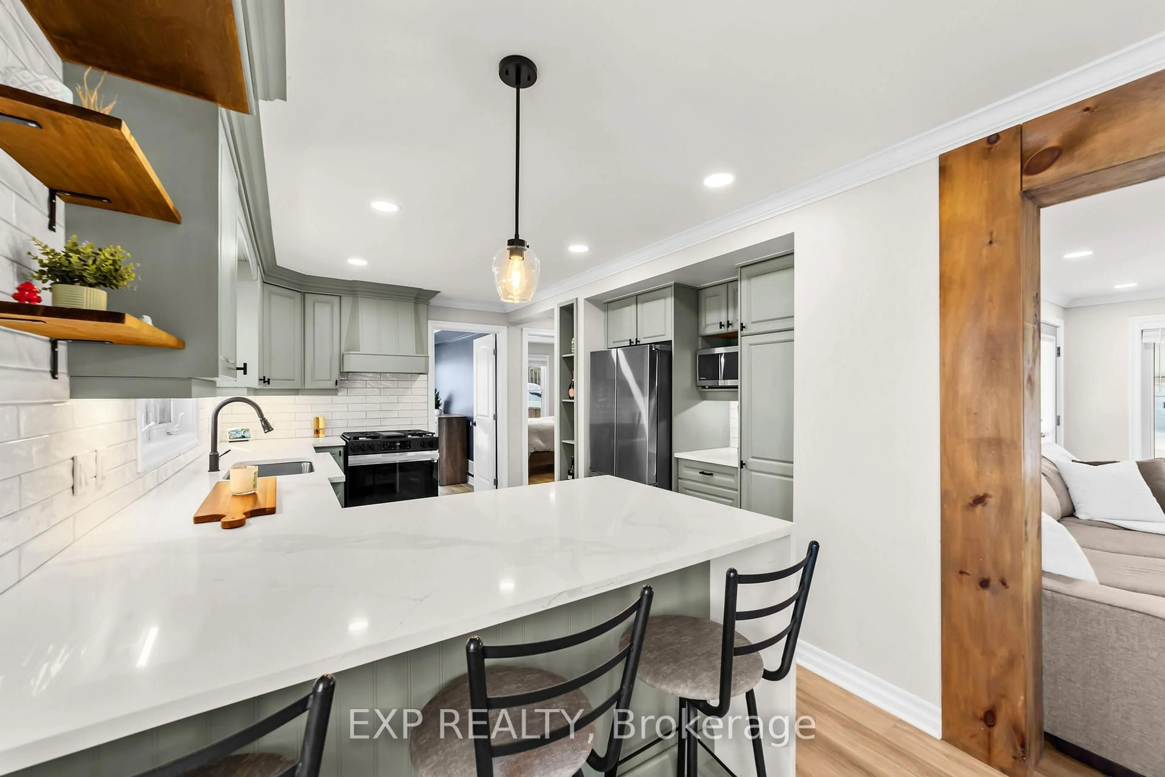 Contemporary kitchen, ceramic/tile floor for 5051 Wellington Rd, London South Ontario N6E 3X9