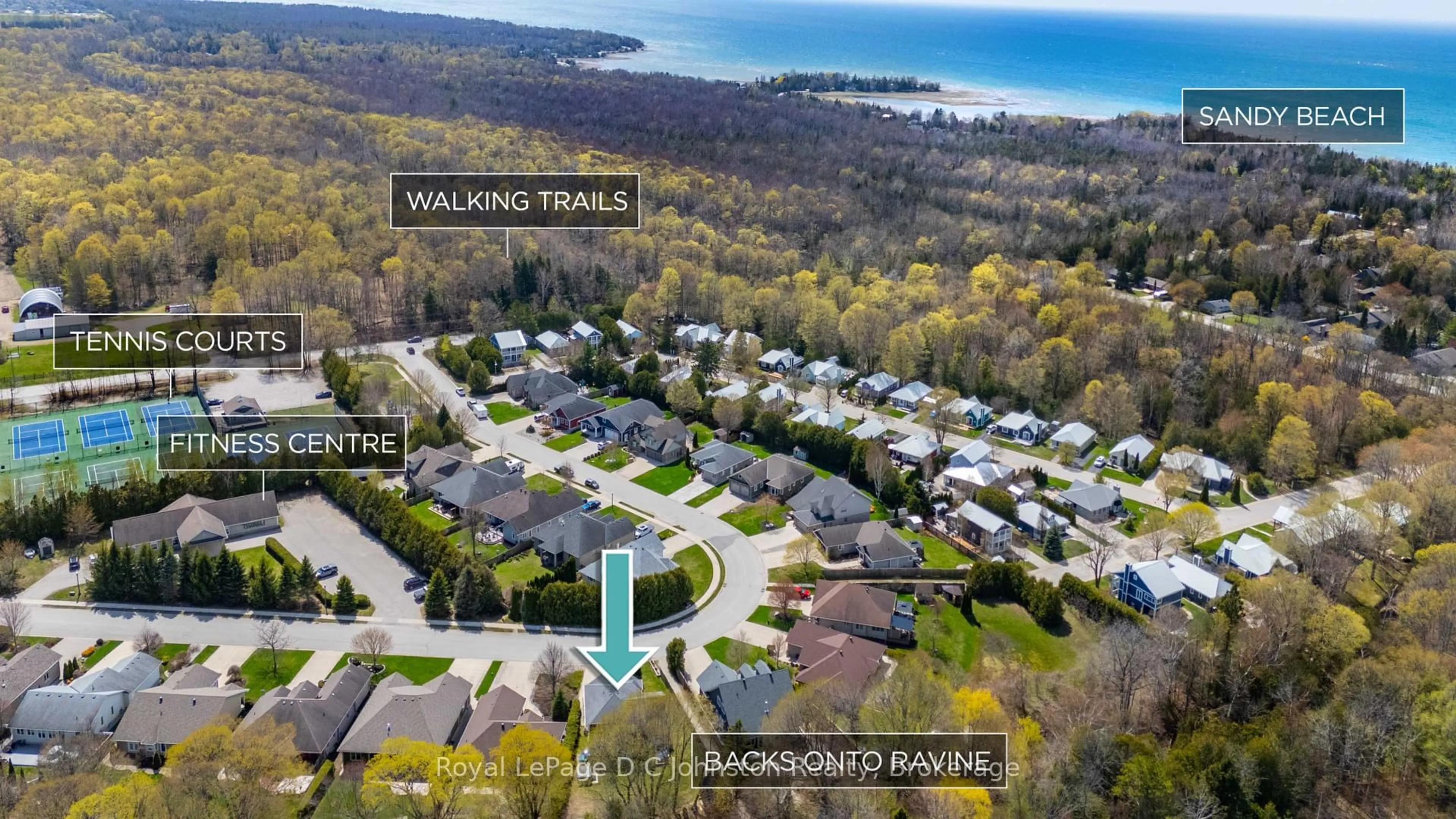 A pic from outside/outdoor area/front of a property/back of a property/a pic from drone, water/lake/river/ocean view for 516 Meadow Lane, Saugeen Shores Ontario N0H 2L0