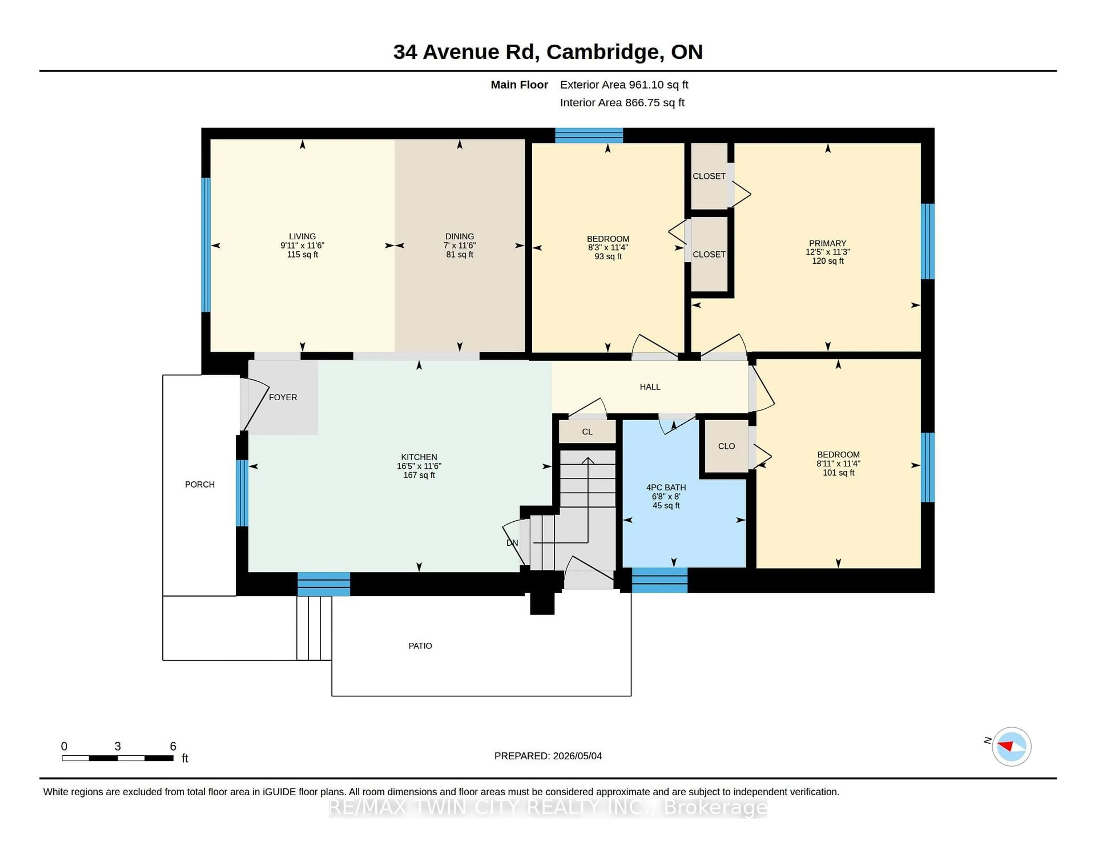 Floor plan for 34 Avenue Rd, Cambridge Ontario N1R 1B7