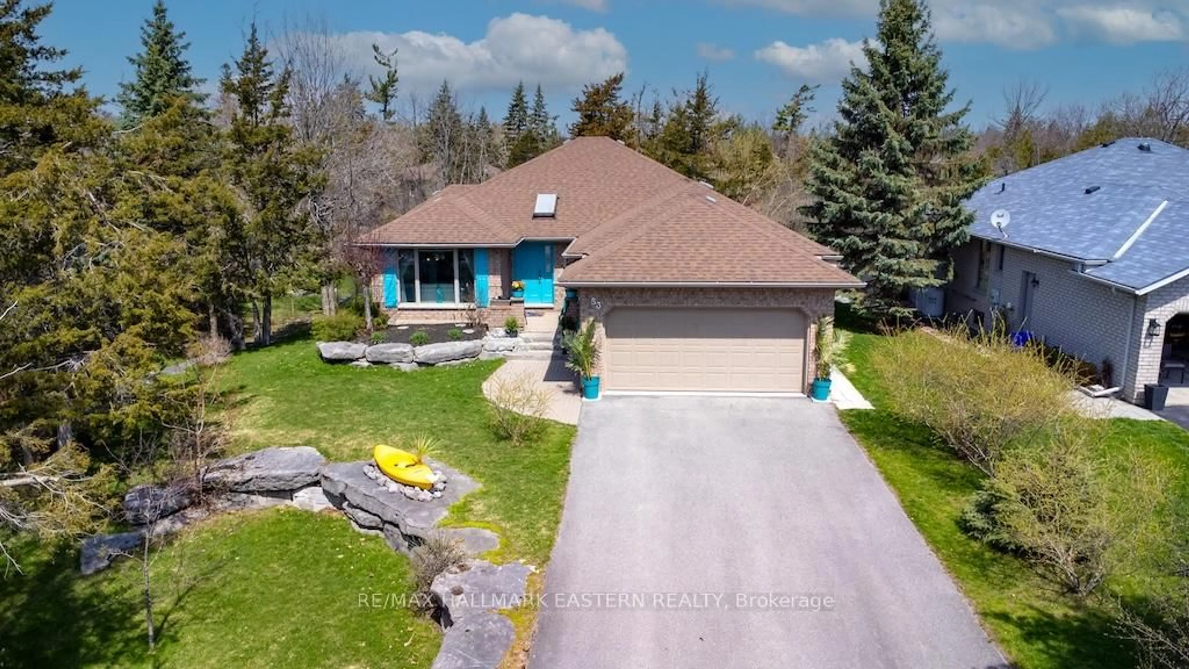 A pic from outside/outdoor area/front of a property/back of a property/a pic from drone, water/lake/river/ocean view for 53 Island Bay Dr, Kawartha Lakes Ontario K0M 1A0