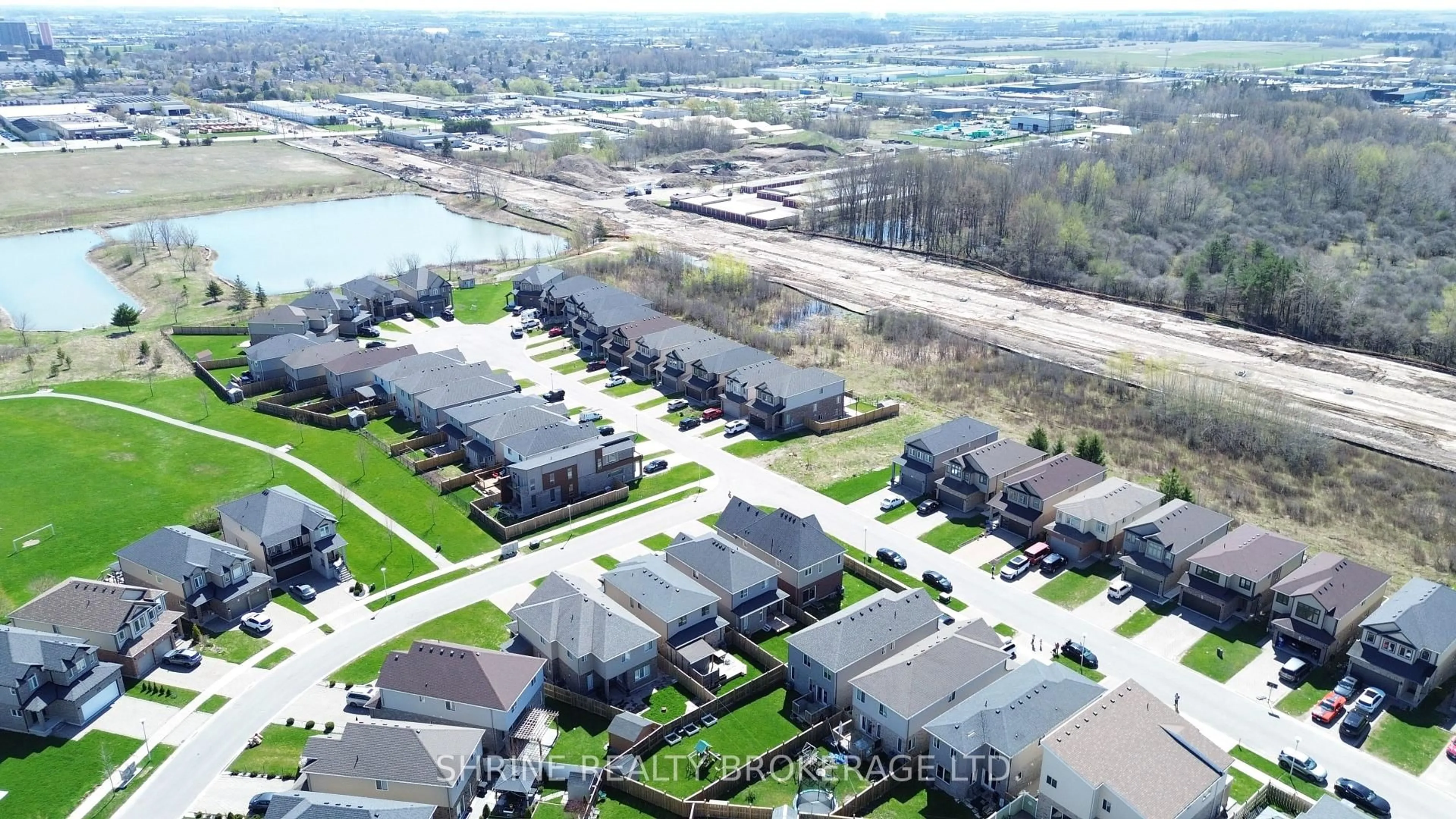 A pic from outside/outdoor area/front of a property/back of a property/a pic from drone, water/lake/river/ocean view for 4369 Lismer Lane, London South Ontario N6L 0E1