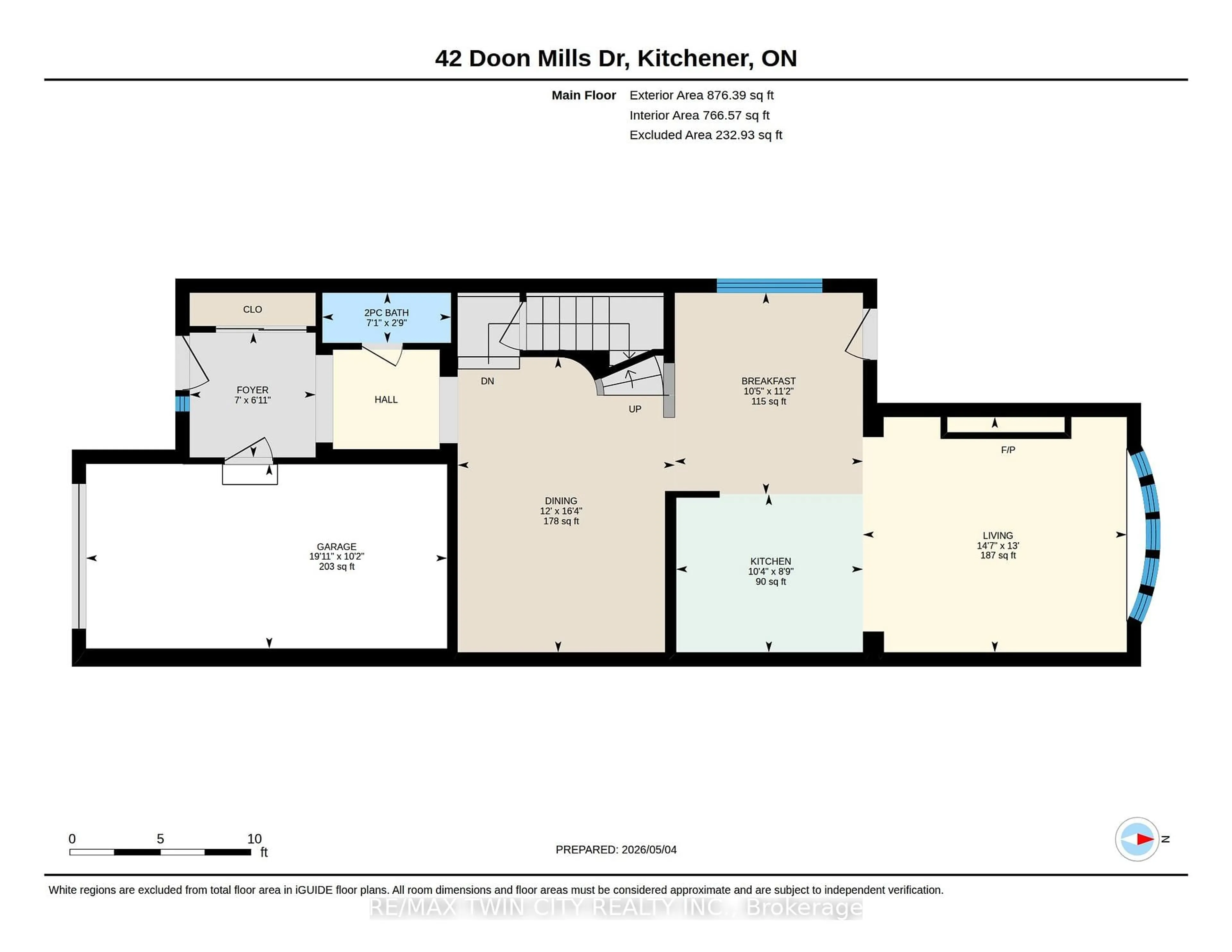 Floor plan for 42 Doon Mills Dr, Kitchener Ontario N2P 2W9