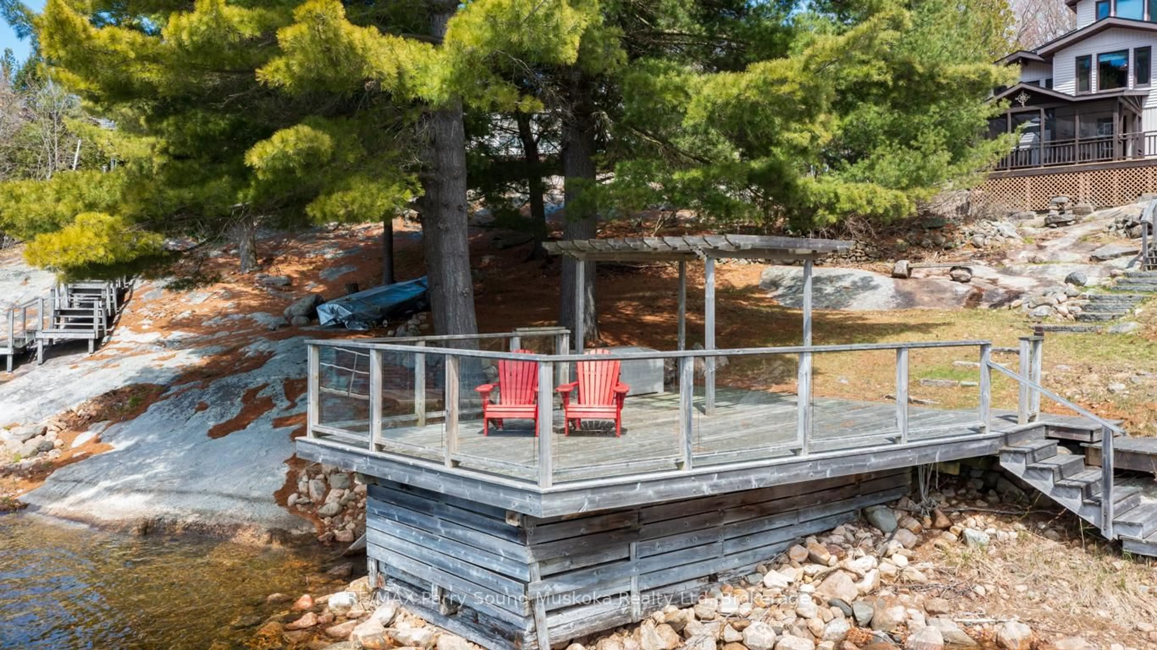 Patio, water/lake/river/ocean view for 58 Rockcliffe Dr, Carling Ontario P0G 1G0