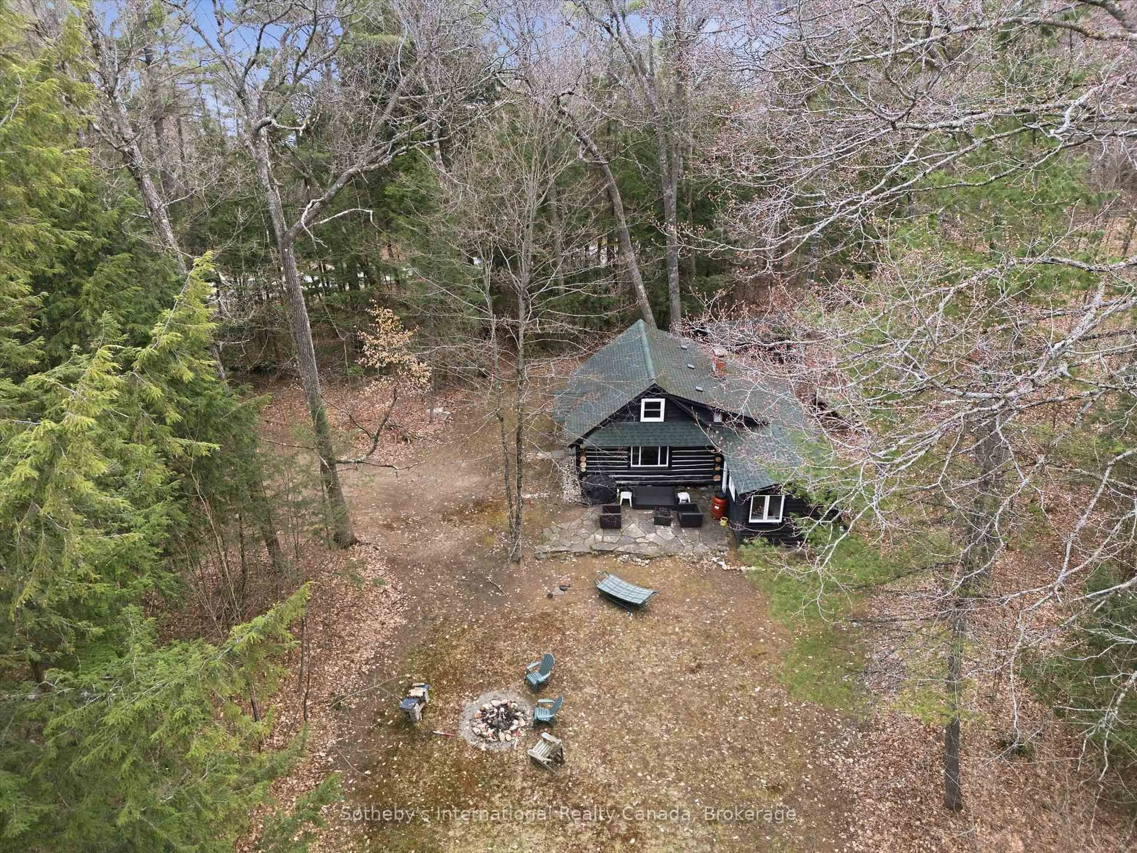 A pic from outside/outdoor area/front of a property/back of a property/a pic from drone, forest/trees view for 1100 Old Hwy 117 Highway, Lake of Bays Ontario P0B 1A0