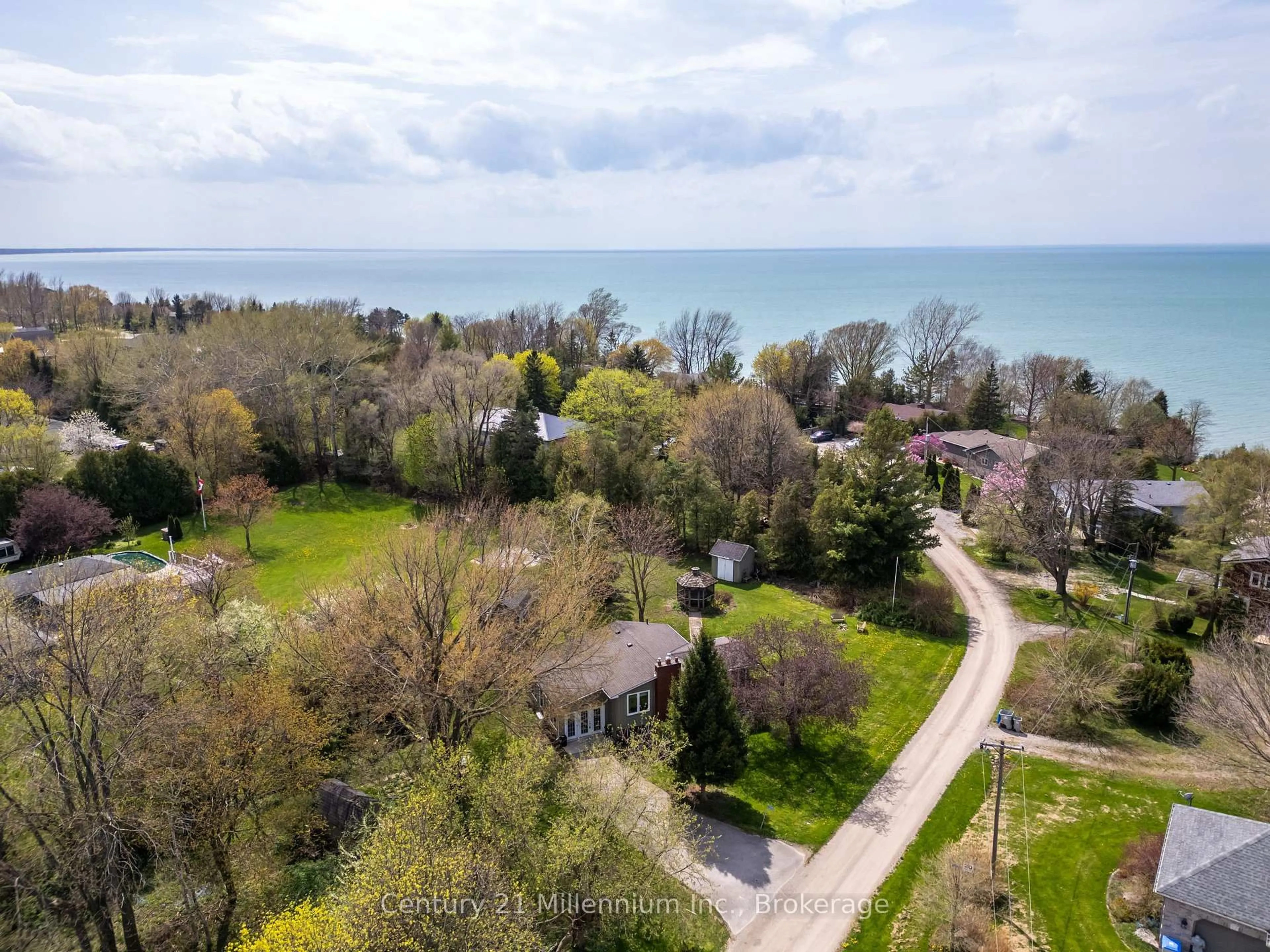 A pic from outside/outdoor area/front of a property/back of a property/a pic from drone, water/lake/river/ocean view for 72234 Lakeshore Dr, Bluewater Ontario N0M 1N0