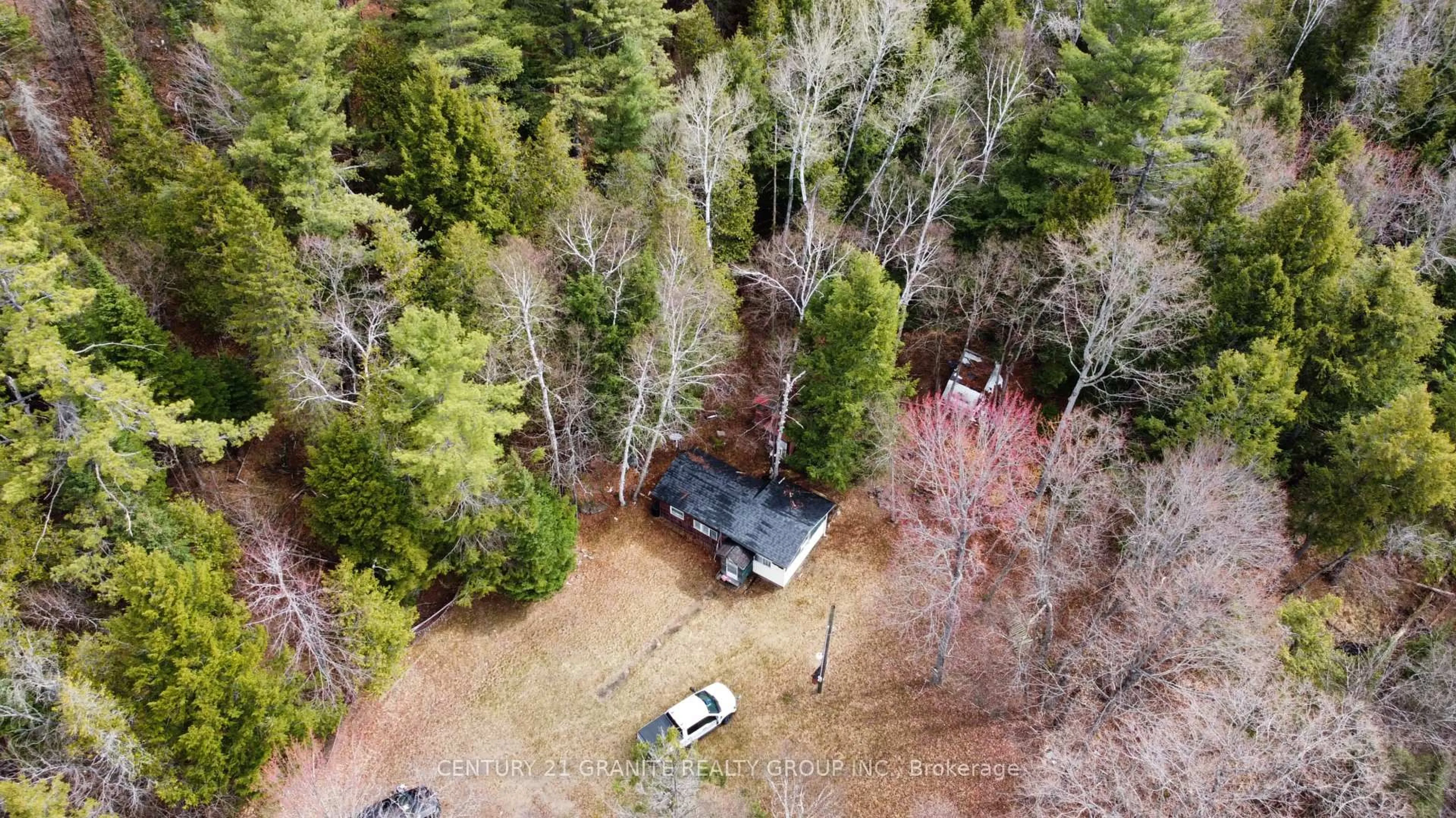A pic from outside/outdoor area/front of a property/back of a property/a pic from drone, forest/trees view for 508 Schutt Rd, Palmer Rapids Ontario K0J 2E0