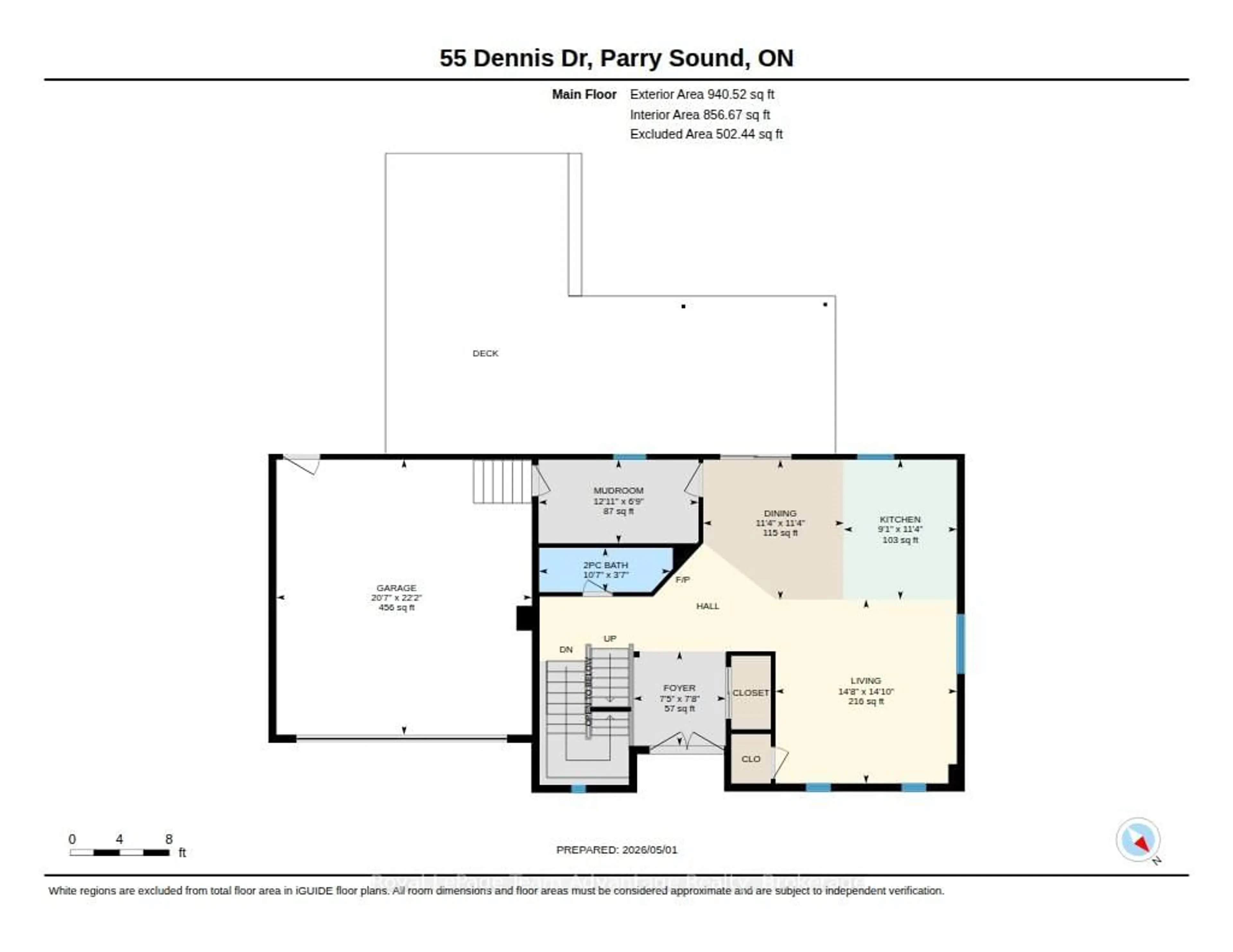 Floor plan for 55 Dennis Dr, Parry Sound Ontario P2A 2H9