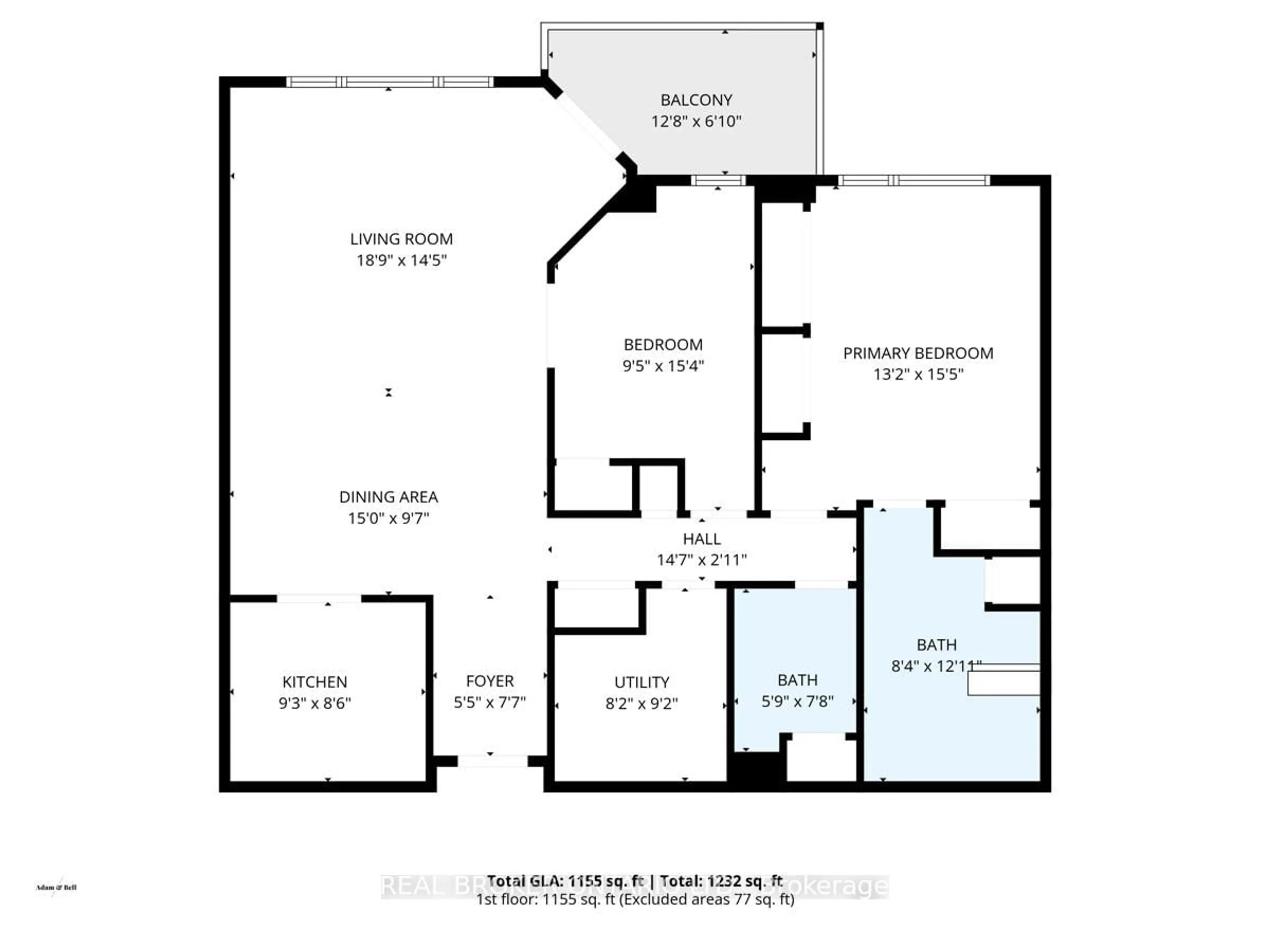 Floor plan for 77 Governors Rd #602, Hamilton Ontario L9H 7N8