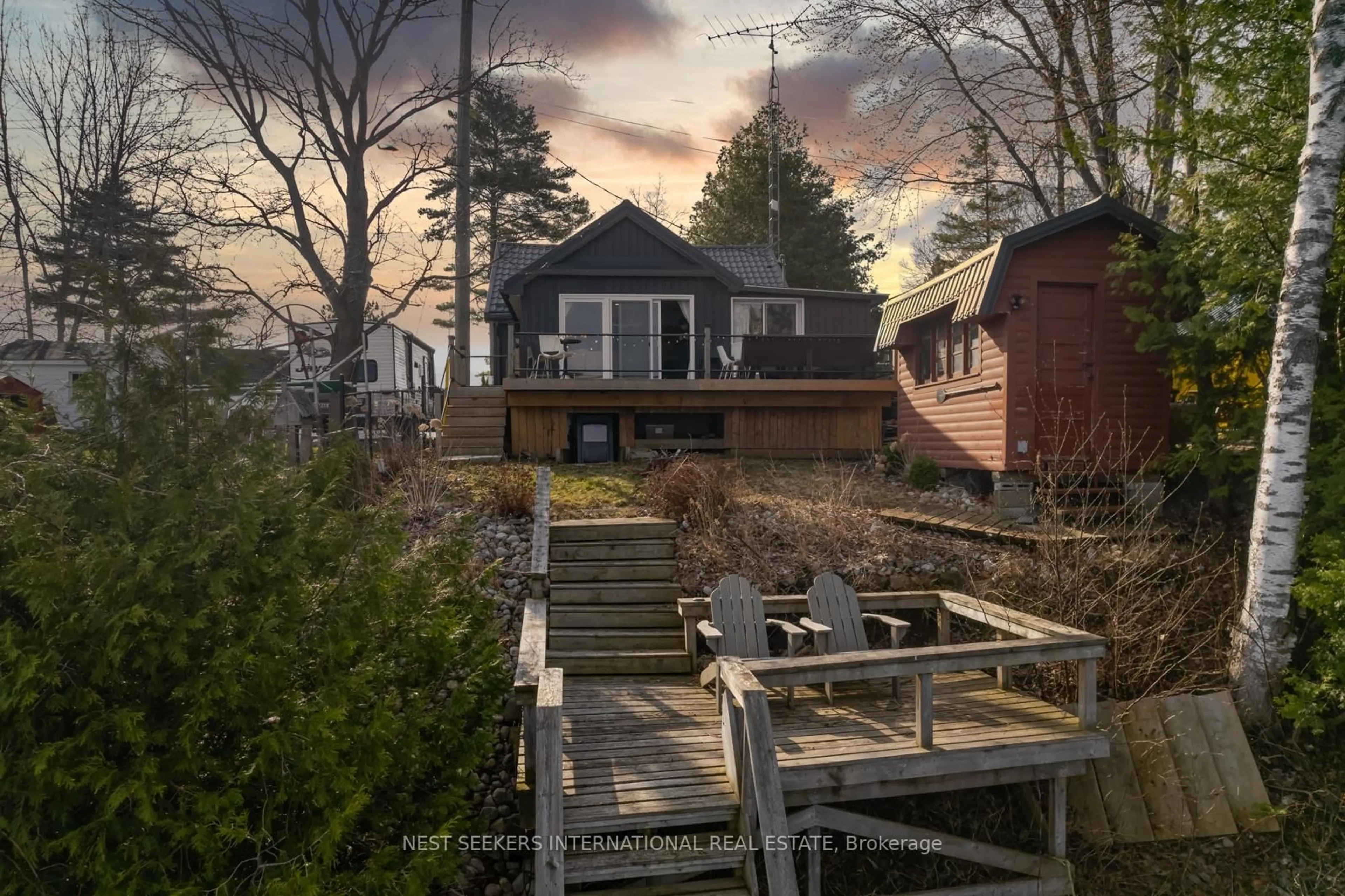 A pic from outside/outdoor area/front of a property/back of a property/a pic from drone, mountain view for 309 Avery Point Rd, Kawartha Lakes Ontario L0K 1W0