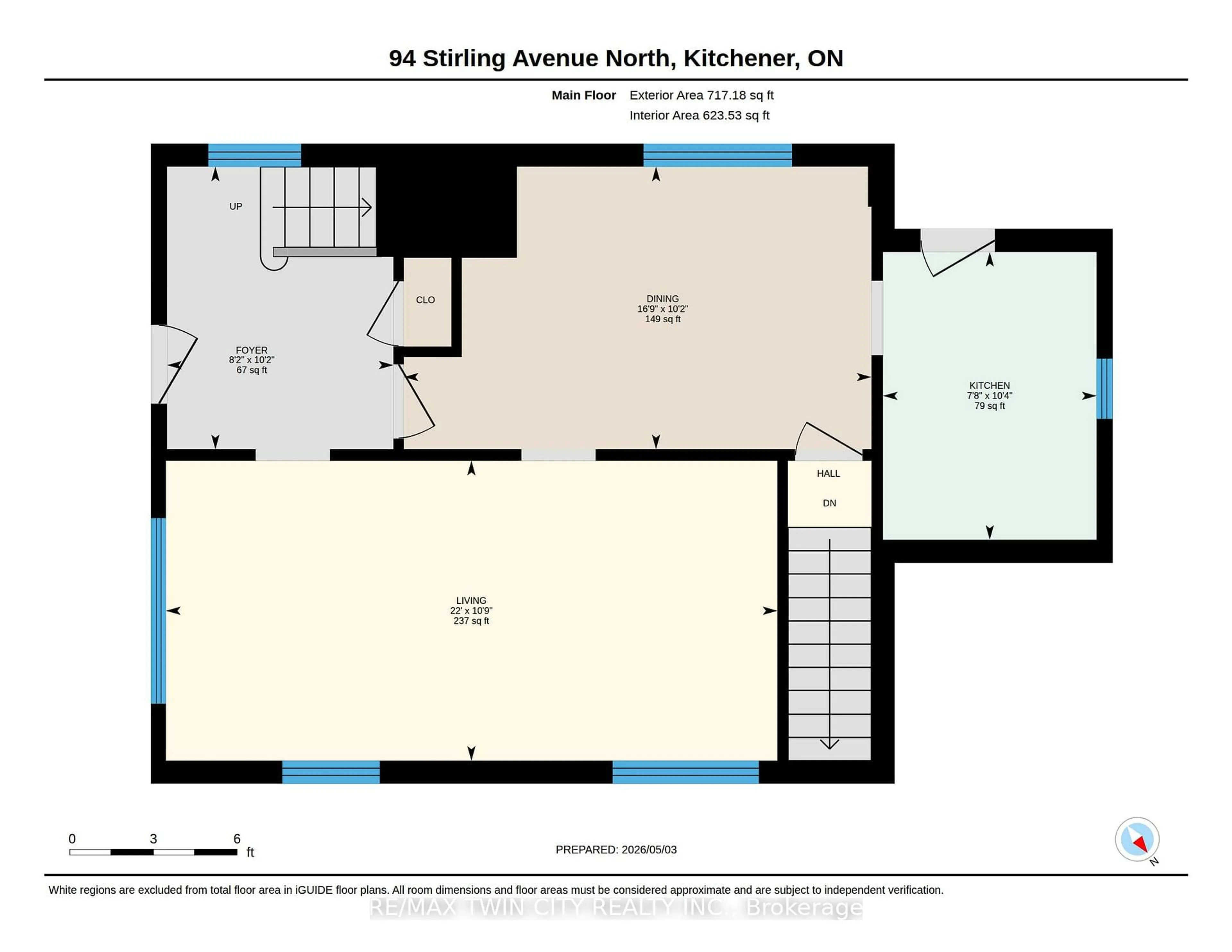 Floor plan for 94 Stirling Ave, Kitchener Ontario N2H 3G7