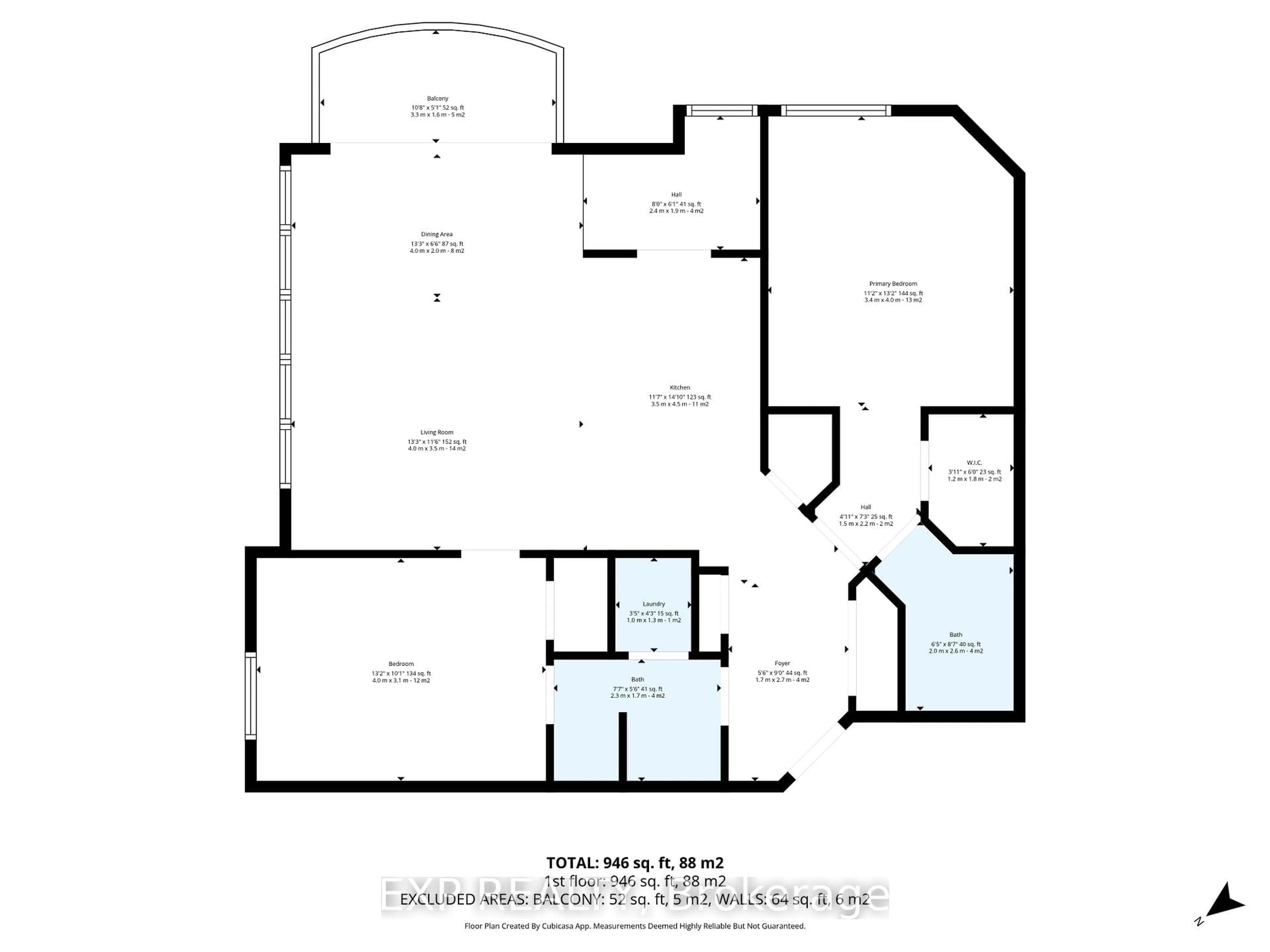 Floor plan for 200 Rideau St #2008, Ottawa Ontario K1N 5Y1