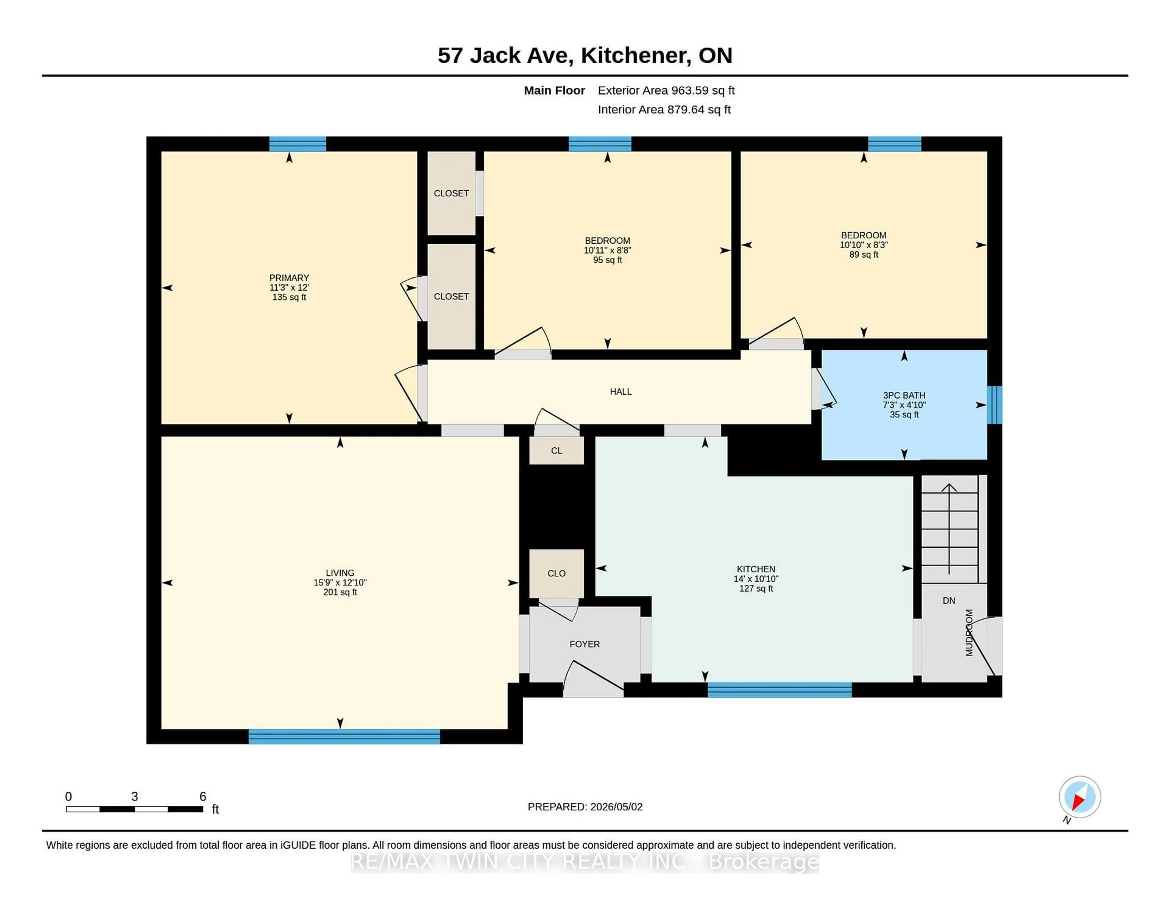 Floor plan for 57 Jack Ave, Kitchener Ontario N2M 1Z9