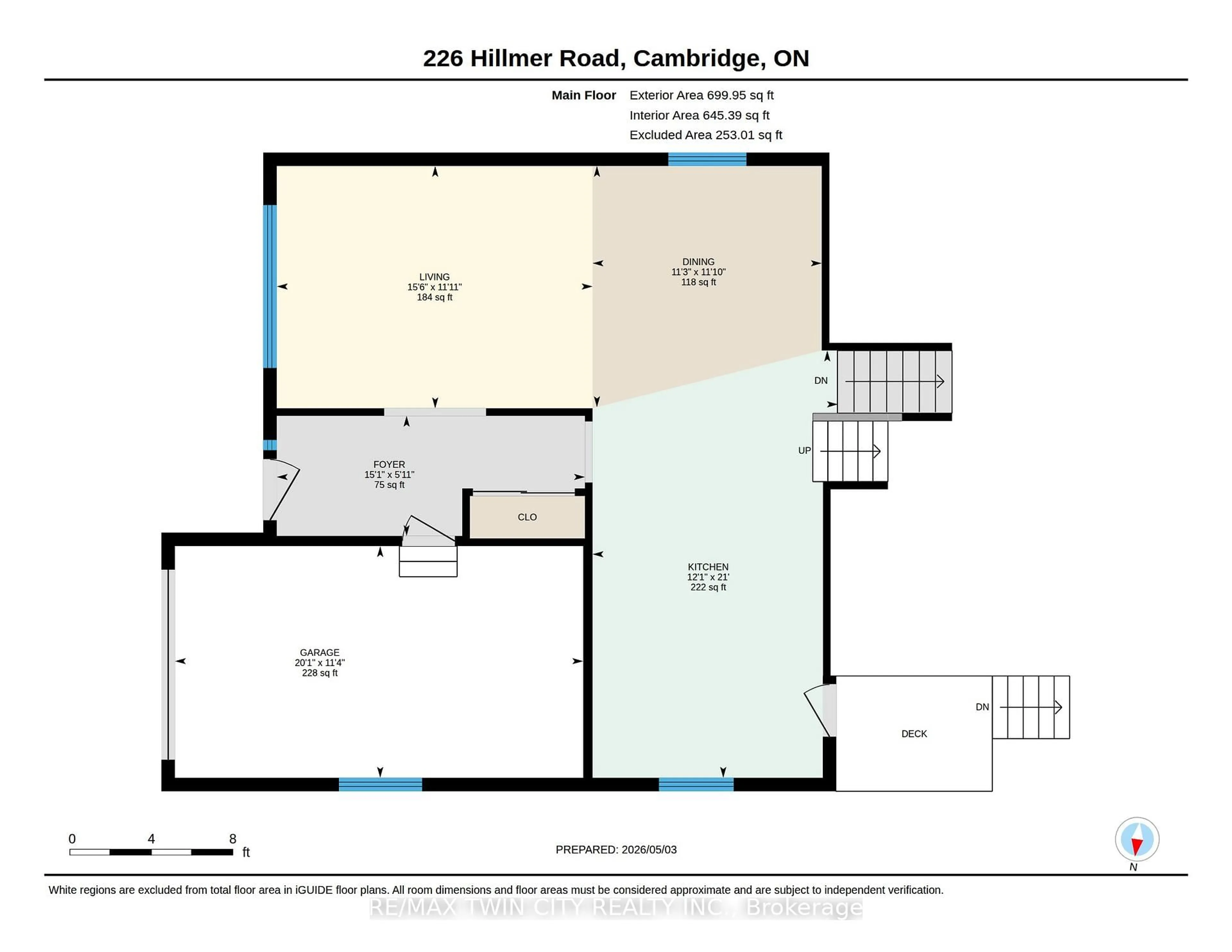 Floor plan for 226 Hillmer Rd, Cambridge Ontario N1R 6N8