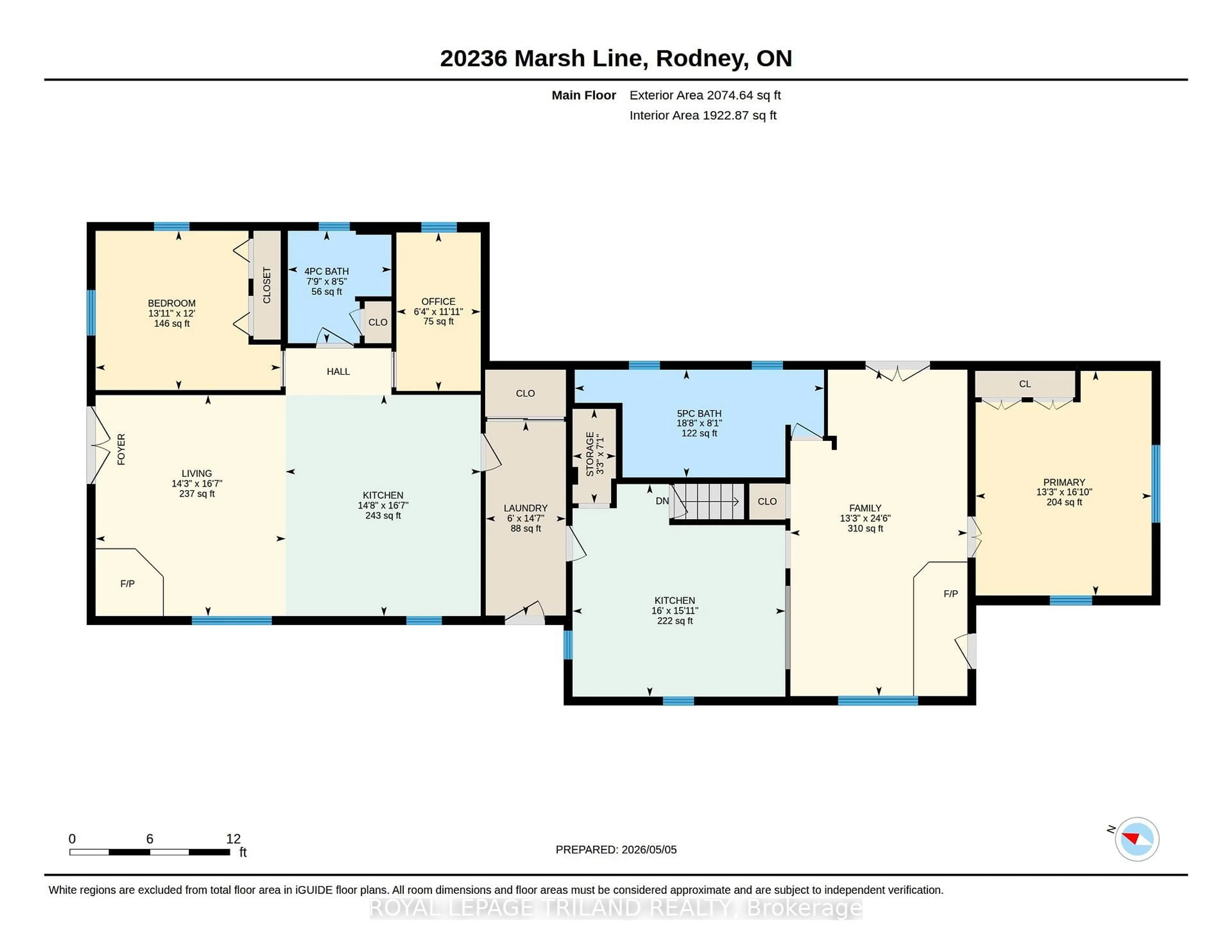 Floor plan for 20236 Marsh Line, West Elgin Ontario N0L 2C0
