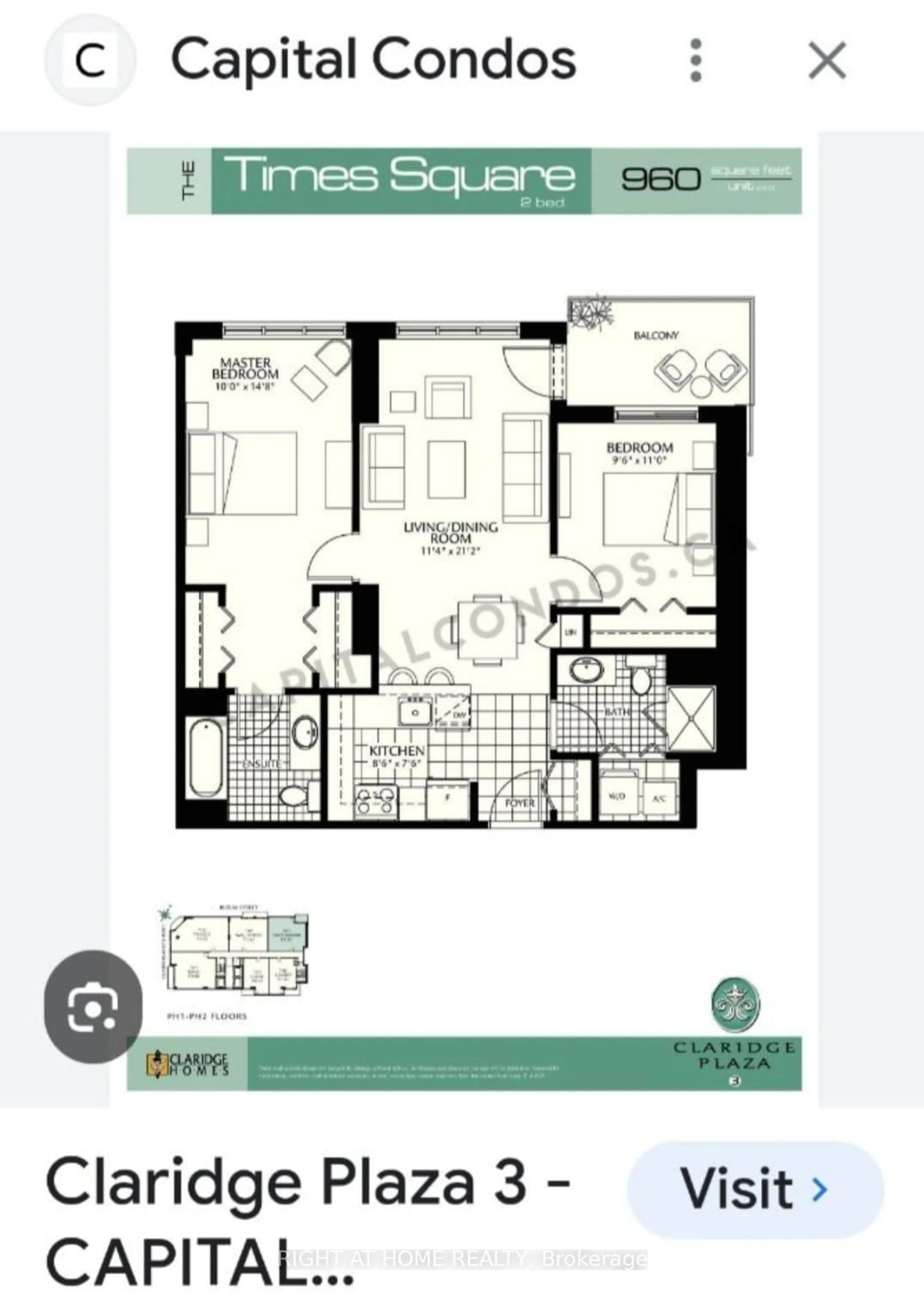 Floor plan for 242 Rideau St #PH1 #2703, Ottawa Ontario K1N 0B7