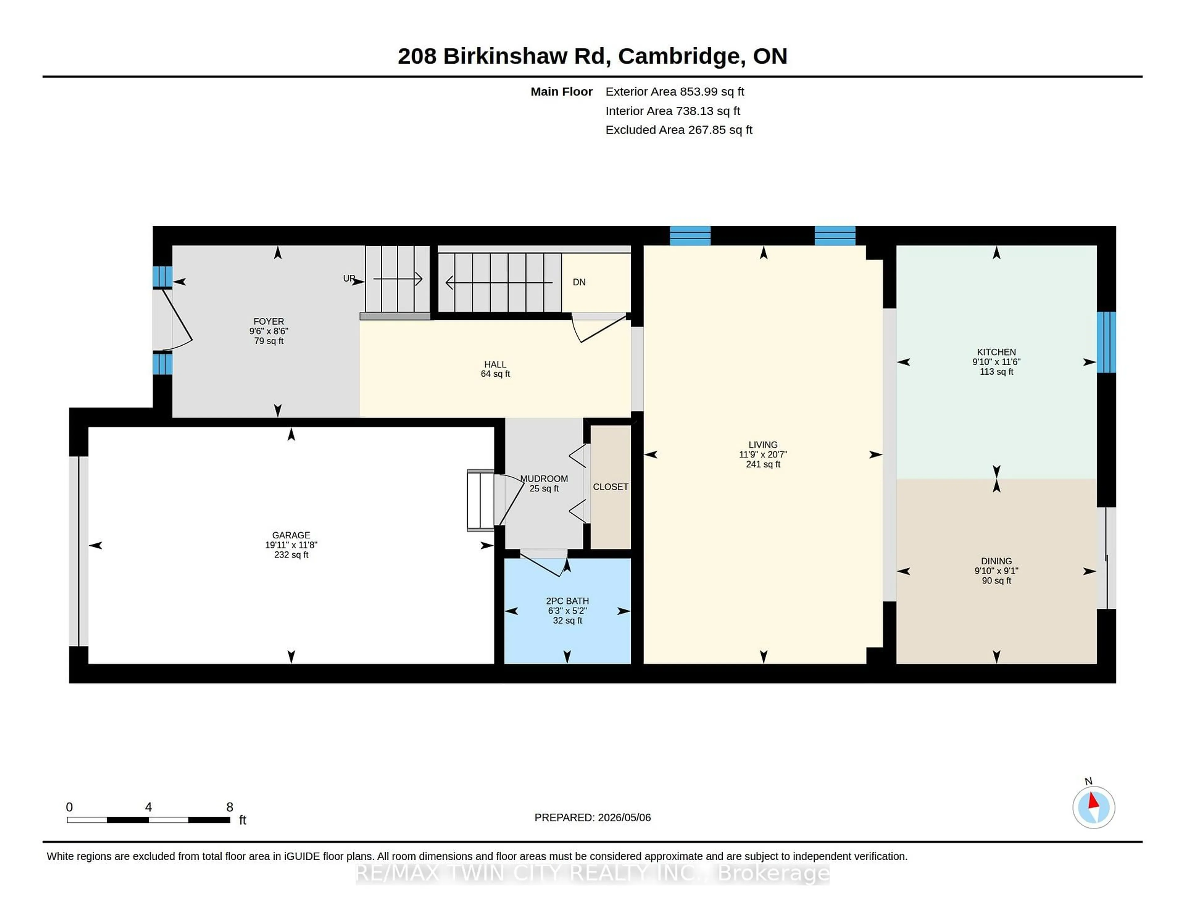 Floor plan for 208 Birkinshaw Rd, Cambridge Ontario N1P 0C1