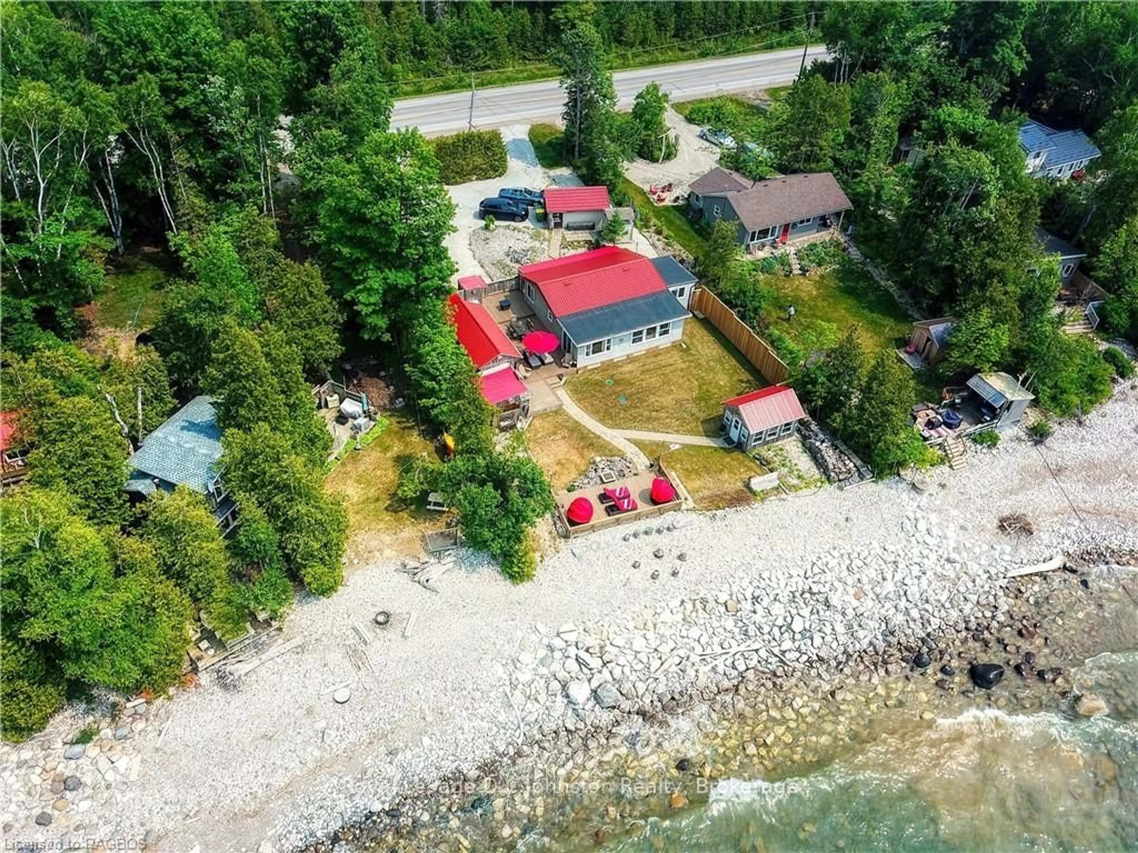 A pic from outside/outdoor area/front of a property/back of a property/a pic from drone, water/lake/river/ocean view for 337 BRUCE ROAD #13, First Nations Ontario N0H 2L0