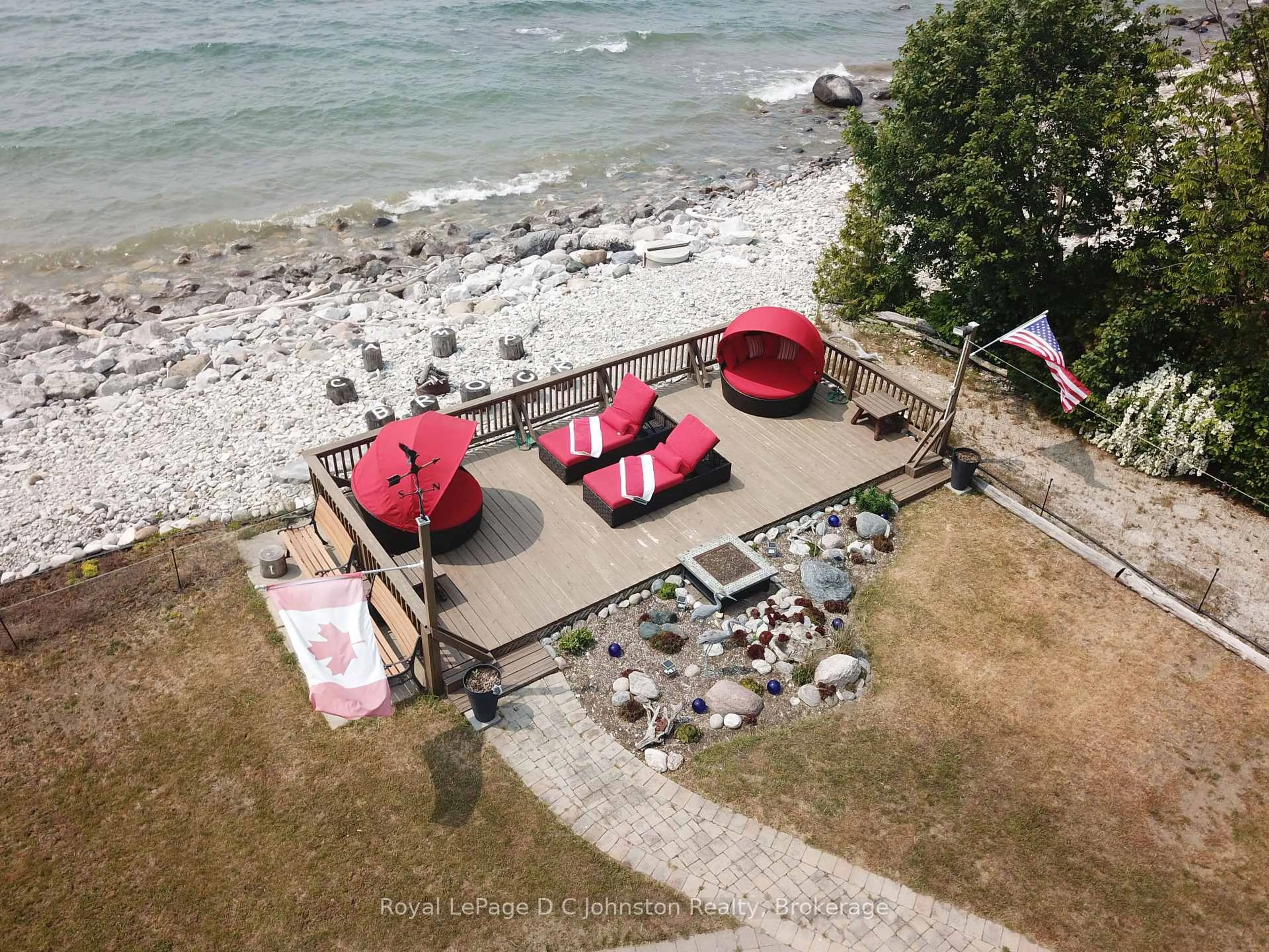 A pic from outside/outdoor area/front of a property/back of a property/a pic from drone, water/lake/river/ocean view for 337 BRUCE ROAD #13, First Nations Ontario N0H 2L0