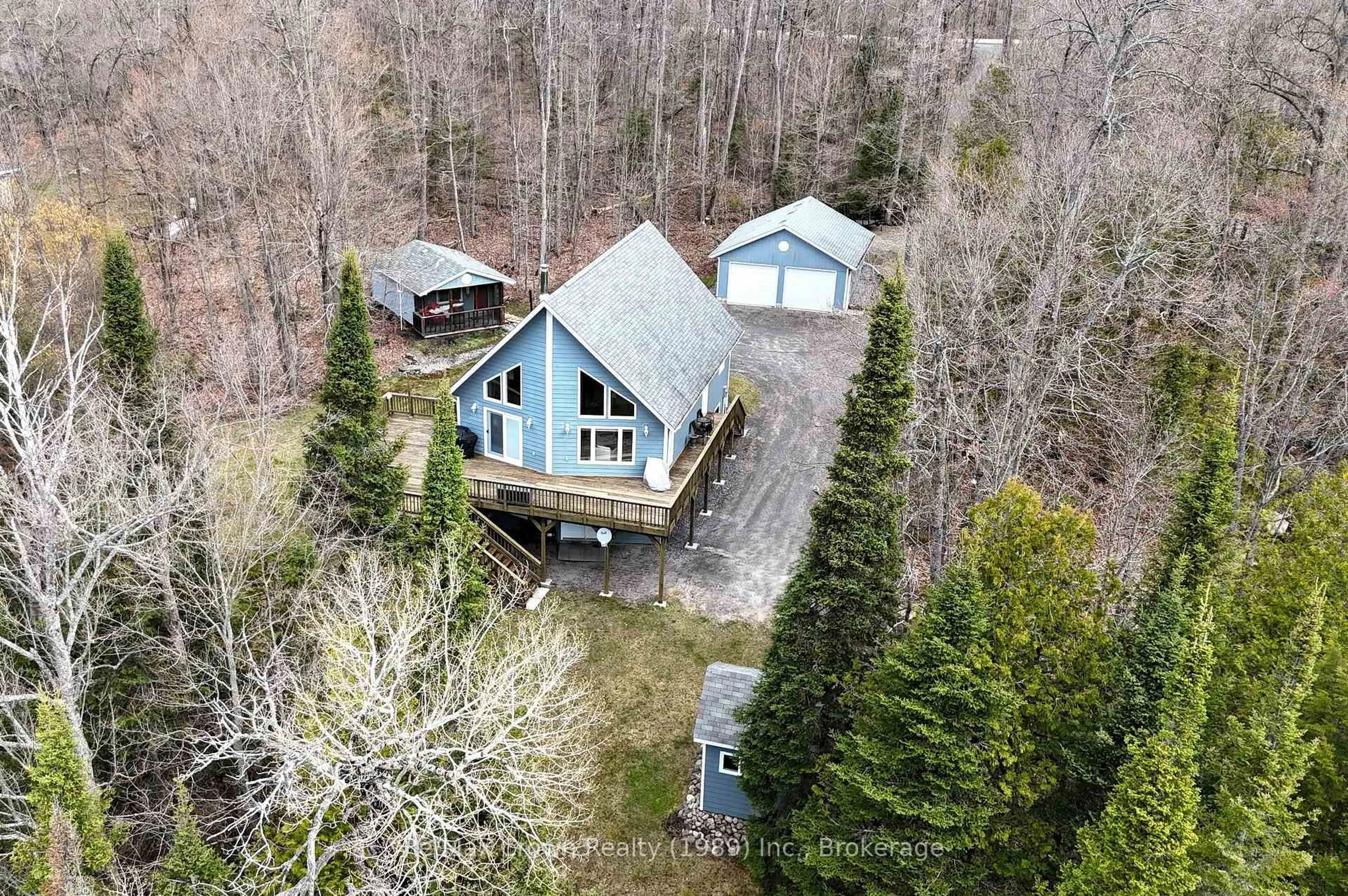 A pic from outside/outdoor area/front of a property/back of a property/a pic from drone, forest/trees view for 181 North Shore Dr, Parry Sound Remote Area Ontario P0H 2R0
