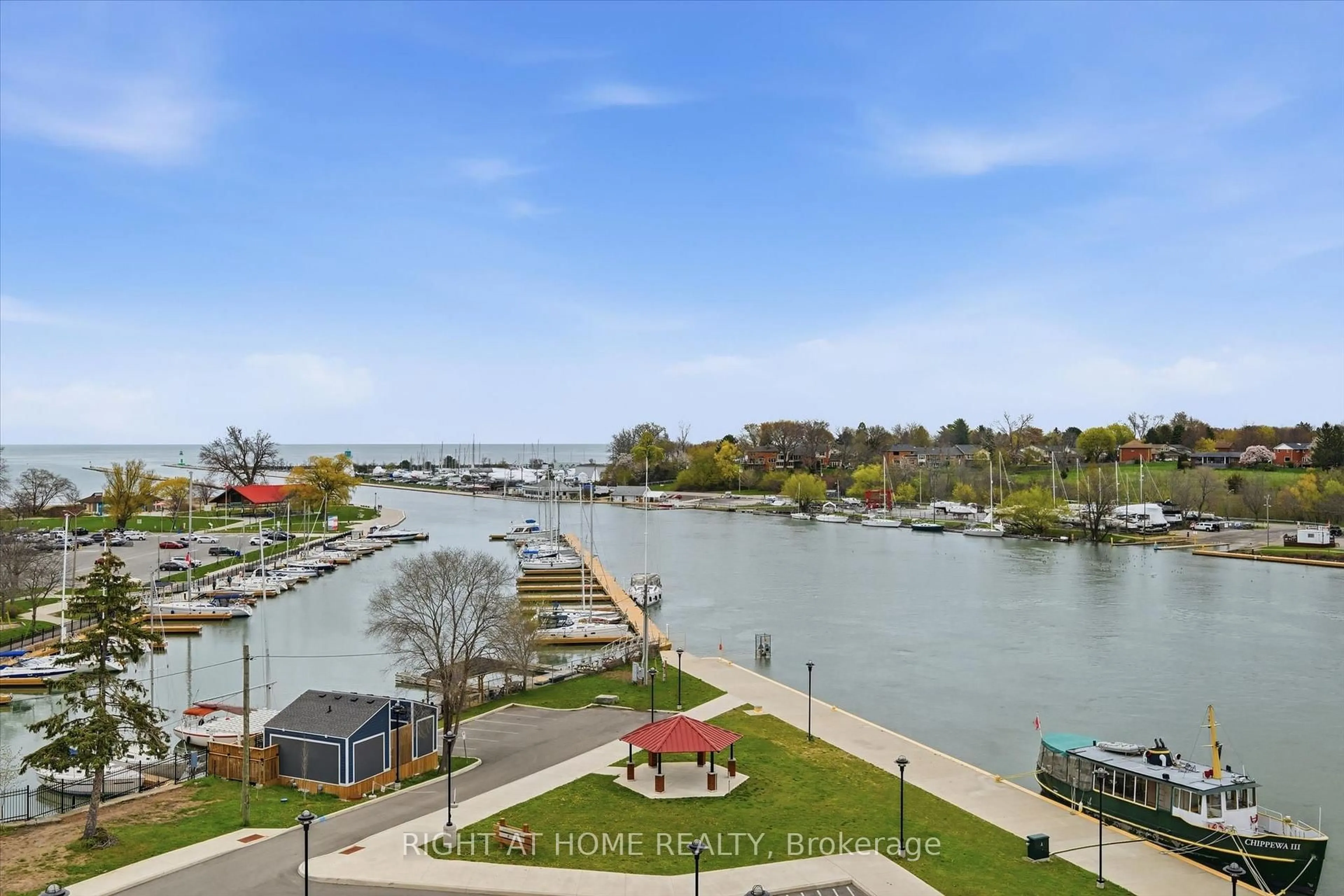 A pic from outside/outdoor area/front of a property/back of a property/a pic from drone, water/lake/river/ocean view for 57 Lakeport Rd #502, St. Catharines Ontario L2N 4P6