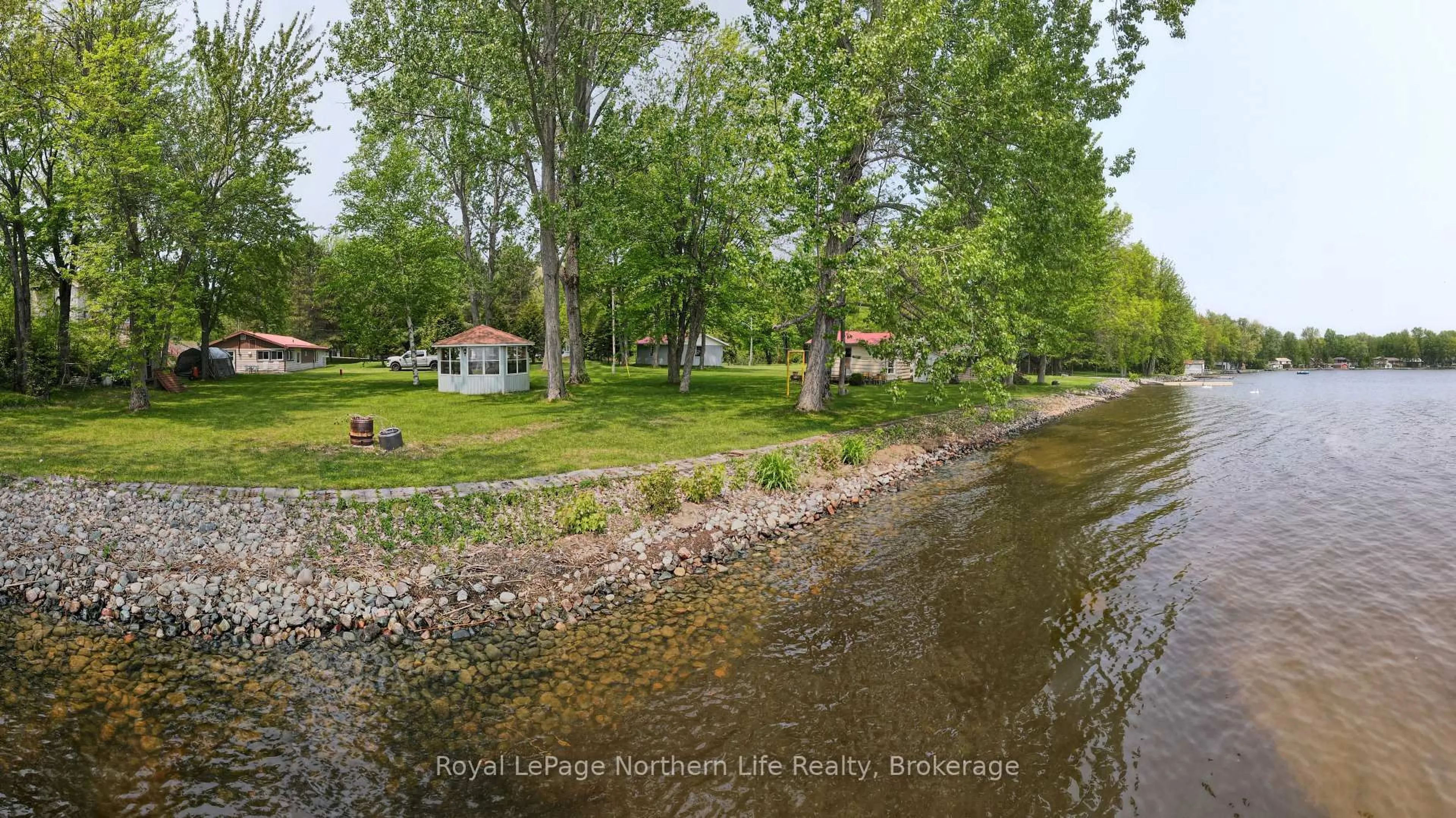 A pic from outside/outdoor area/front of a property/back of a property/a pic from drone, water/lake/river/ocean view for 16 Comeau Rd, West Nipissing Ontario P0H 2M0