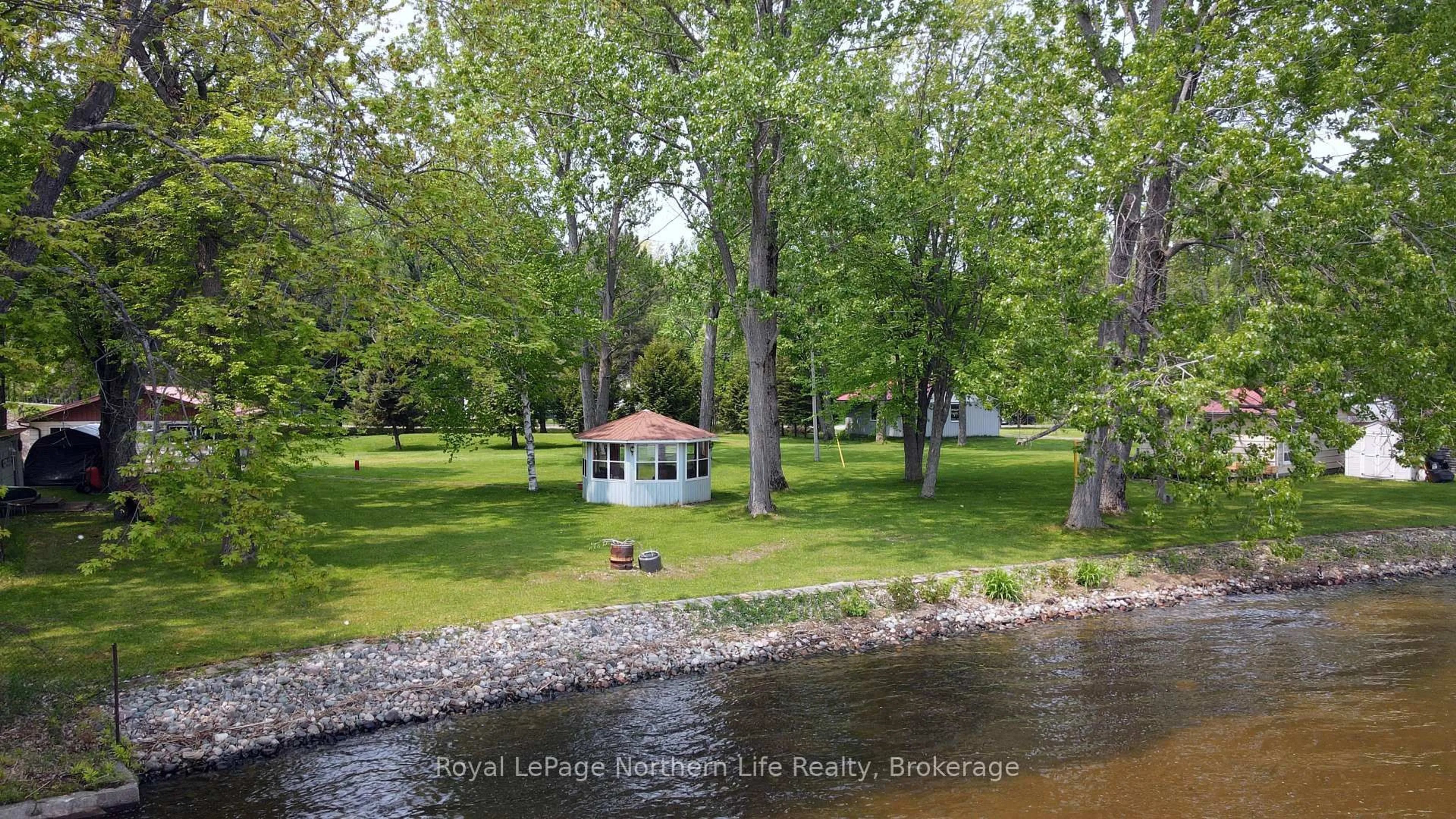 A pic from outside/outdoor area/front of a property/back of a property/a pic from drone, water/lake/river/ocean view for 16 Comeau Rd, West Nipissing Ontario P0H 2M0
