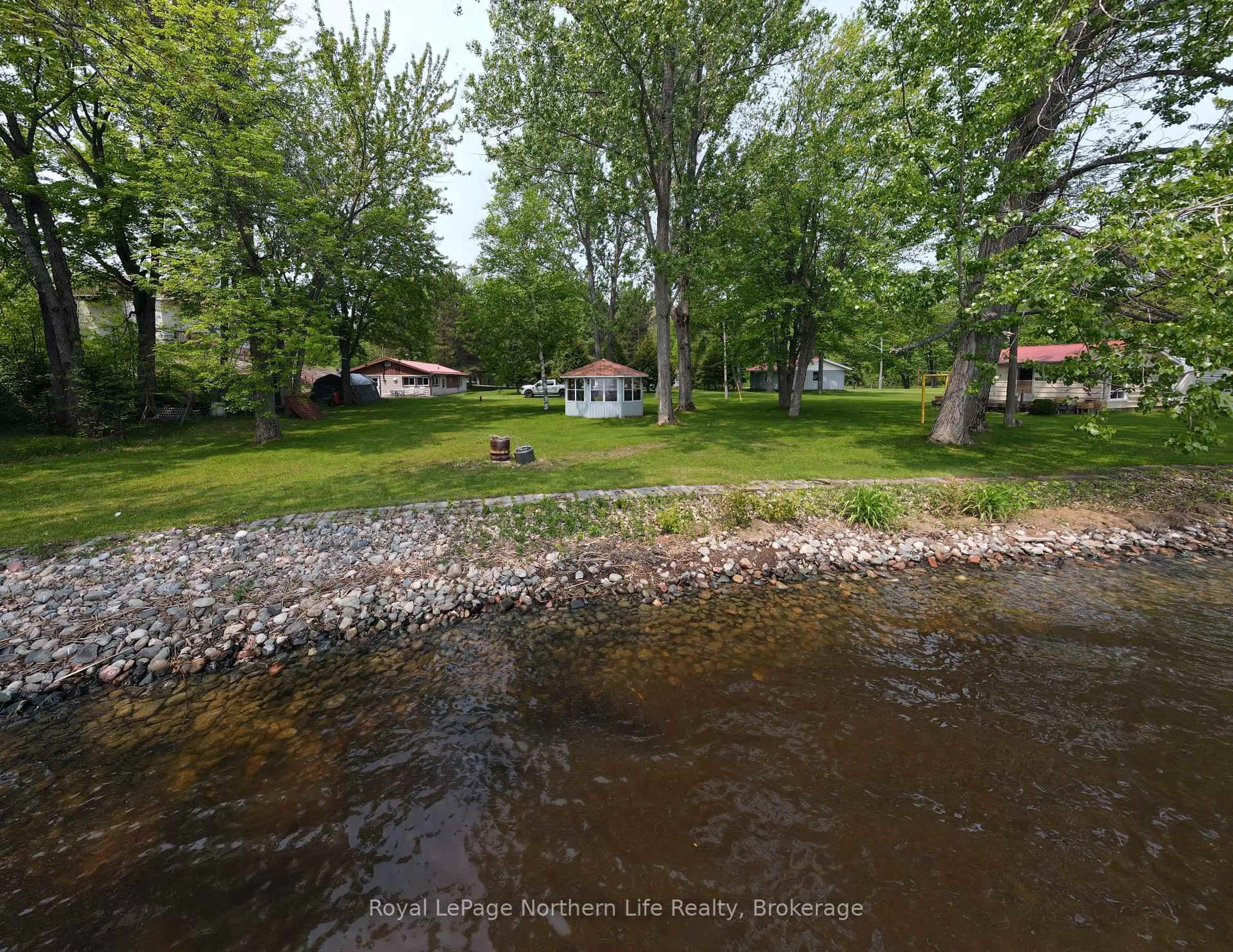 A pic from outside/outdoor area/front of a property/back of a property/a pic from drone, water/lake/river/ocean view for 16 Comeau Rd, West Nipissing Ontario P0H 2M0