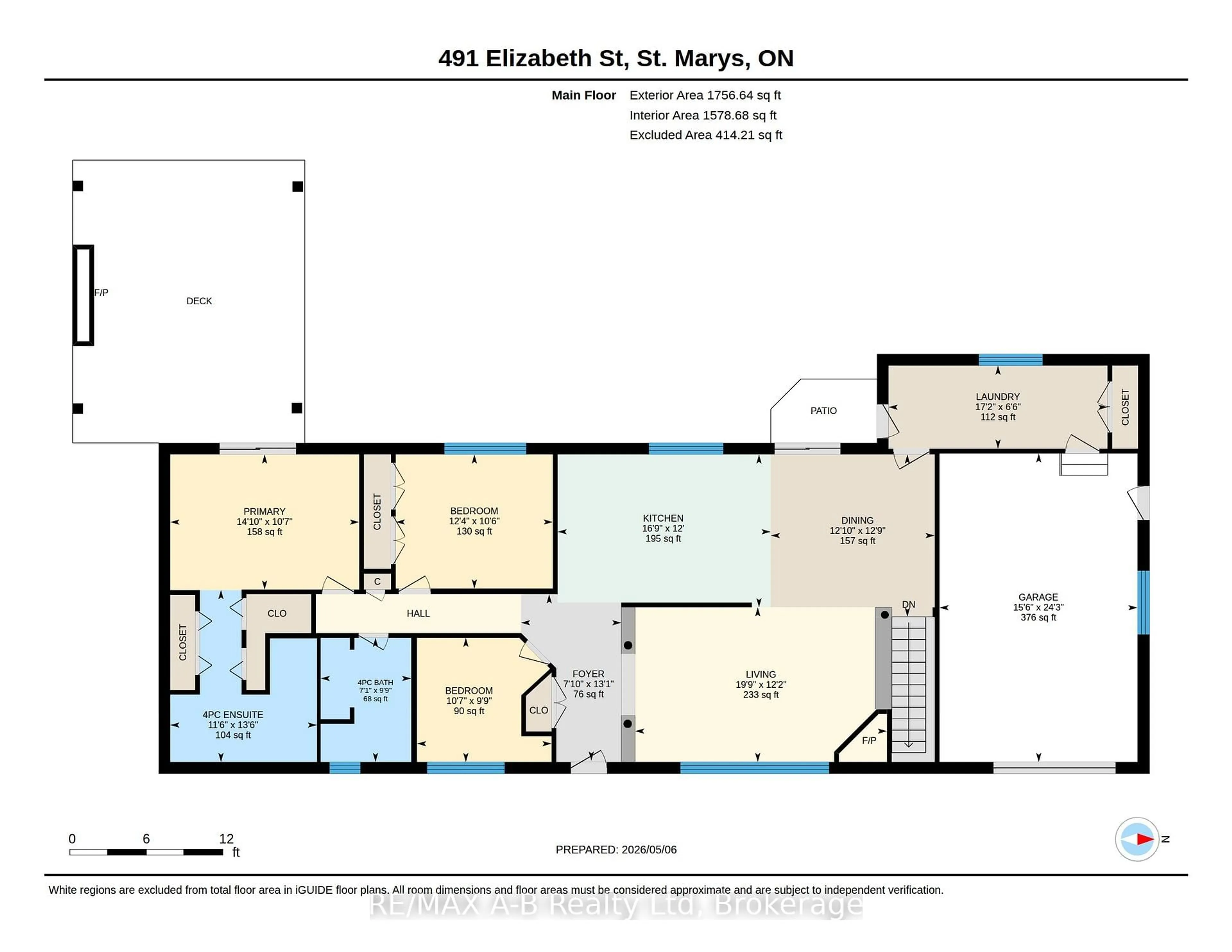 Floor plan for 491 Elizabeth St, St. Marys Ontario N4X 1B6