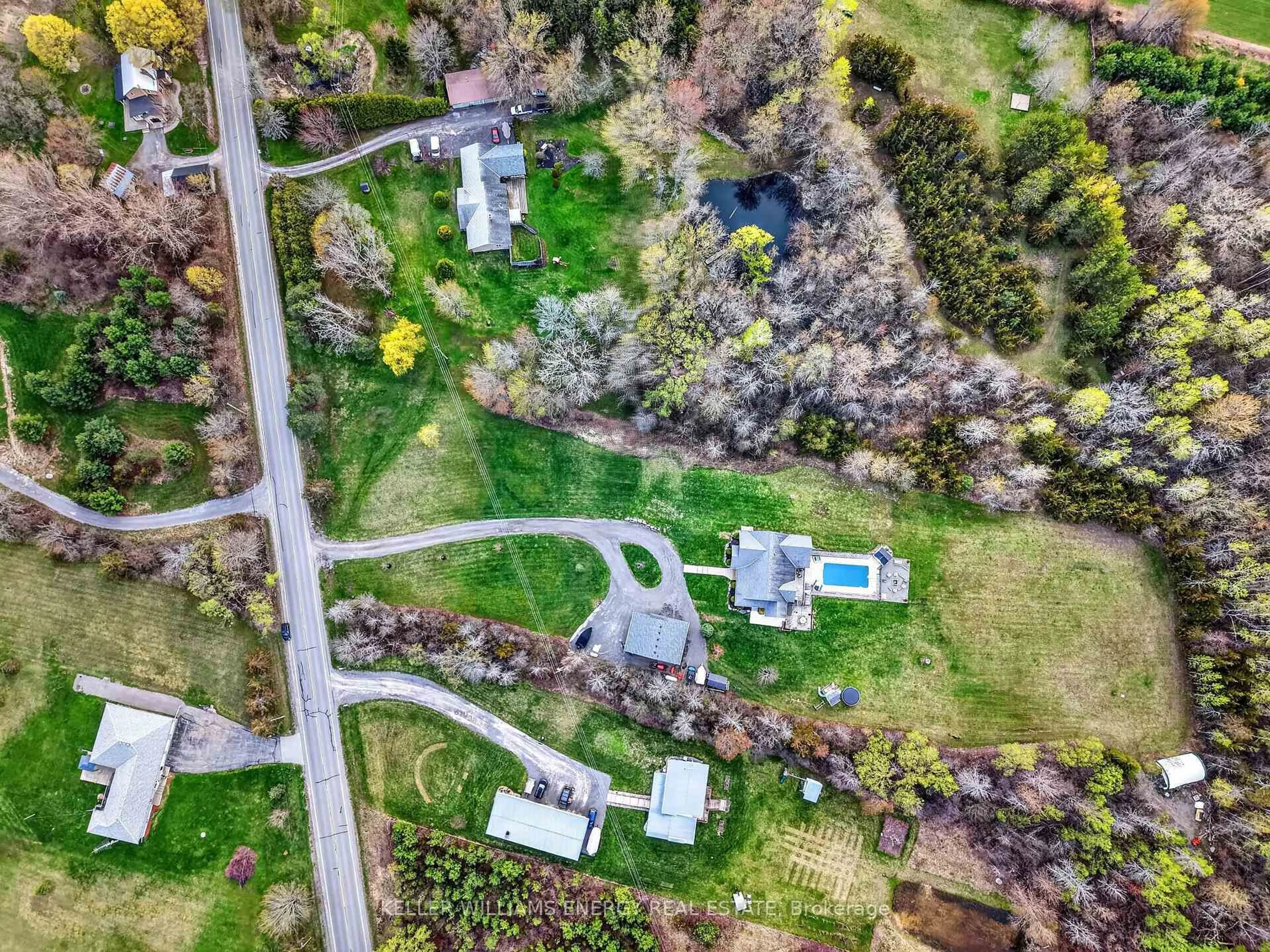 A pic from outside/outdoor area/front of a property/back of a property/a pic from drone, street for 1001 County Road 8, Prince Edward County Ontario K0K 2T0