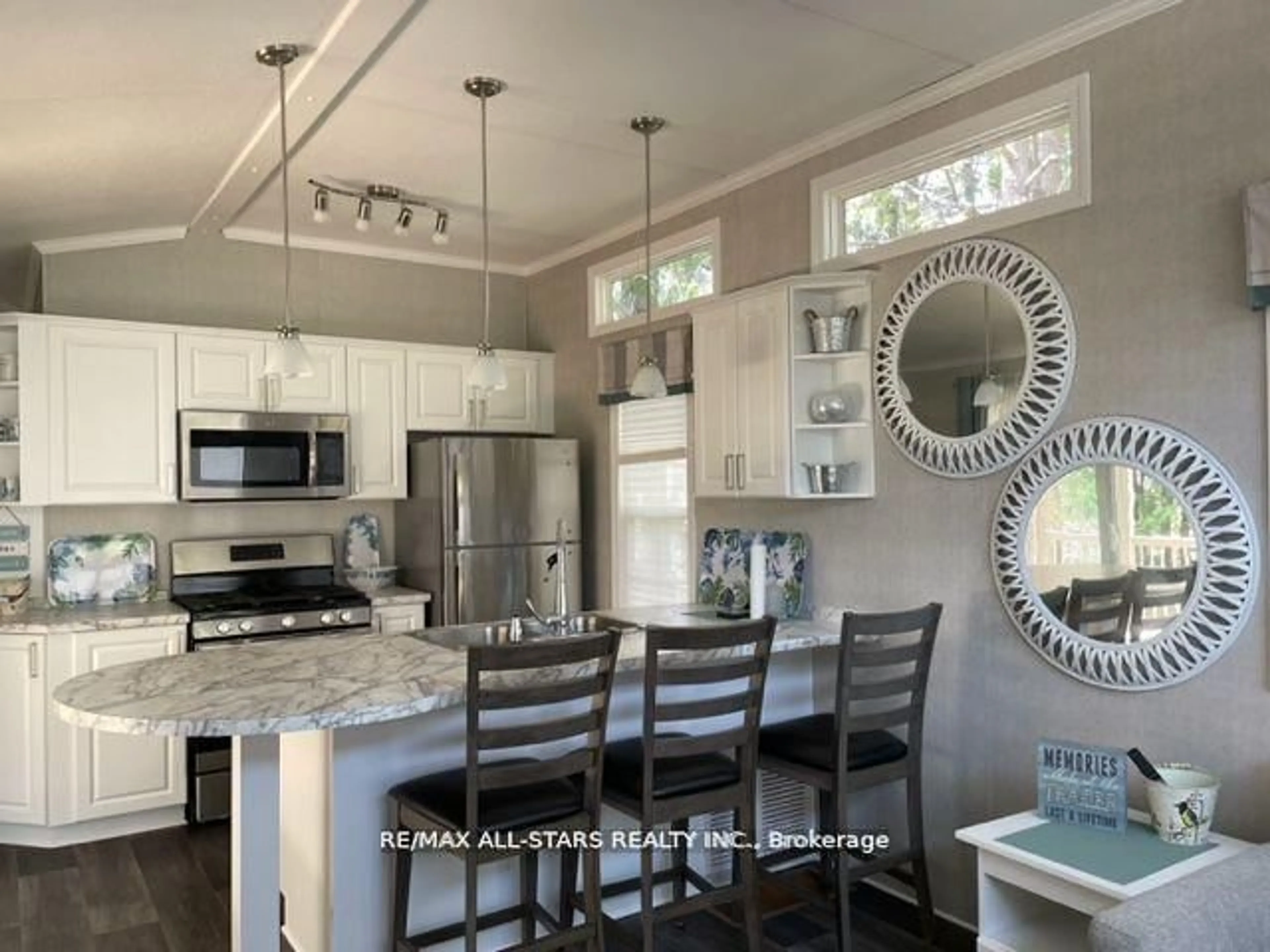 Open concept kitchen, ceramic/tile floor for 2152 COUNTY Rd 36 Rd #220, Kawartha Lakes Ontario K0M 1L0