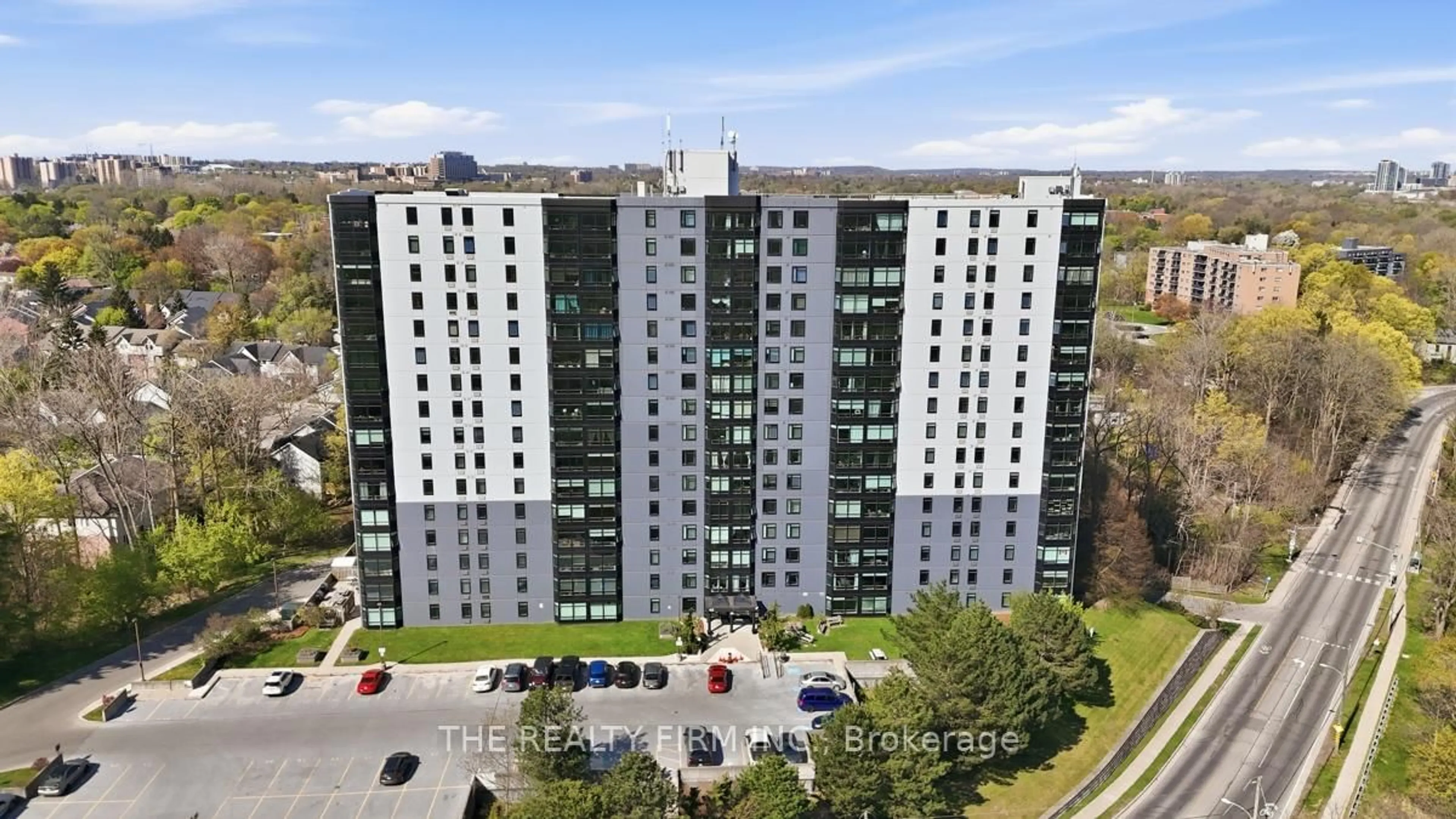 A pic from outside/outdoor area/front of a property/back of a property/a pic from drone, city buildings view from balcony for 45 Pond Mills Rd #1210, London South Ontario N5Z 4W5