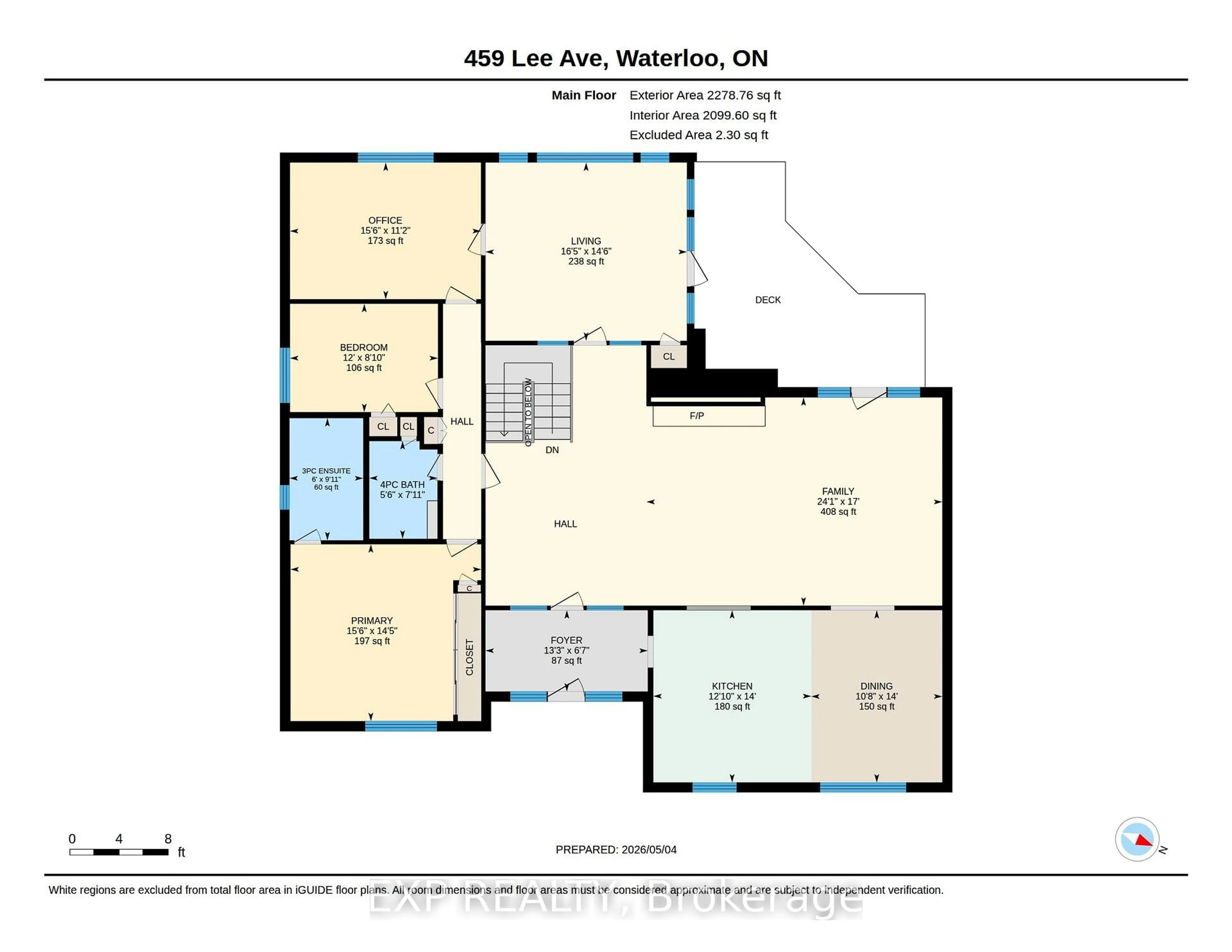 Floor plan for 459 Lee Ave, Waterloo Ontario N2K 1Y1