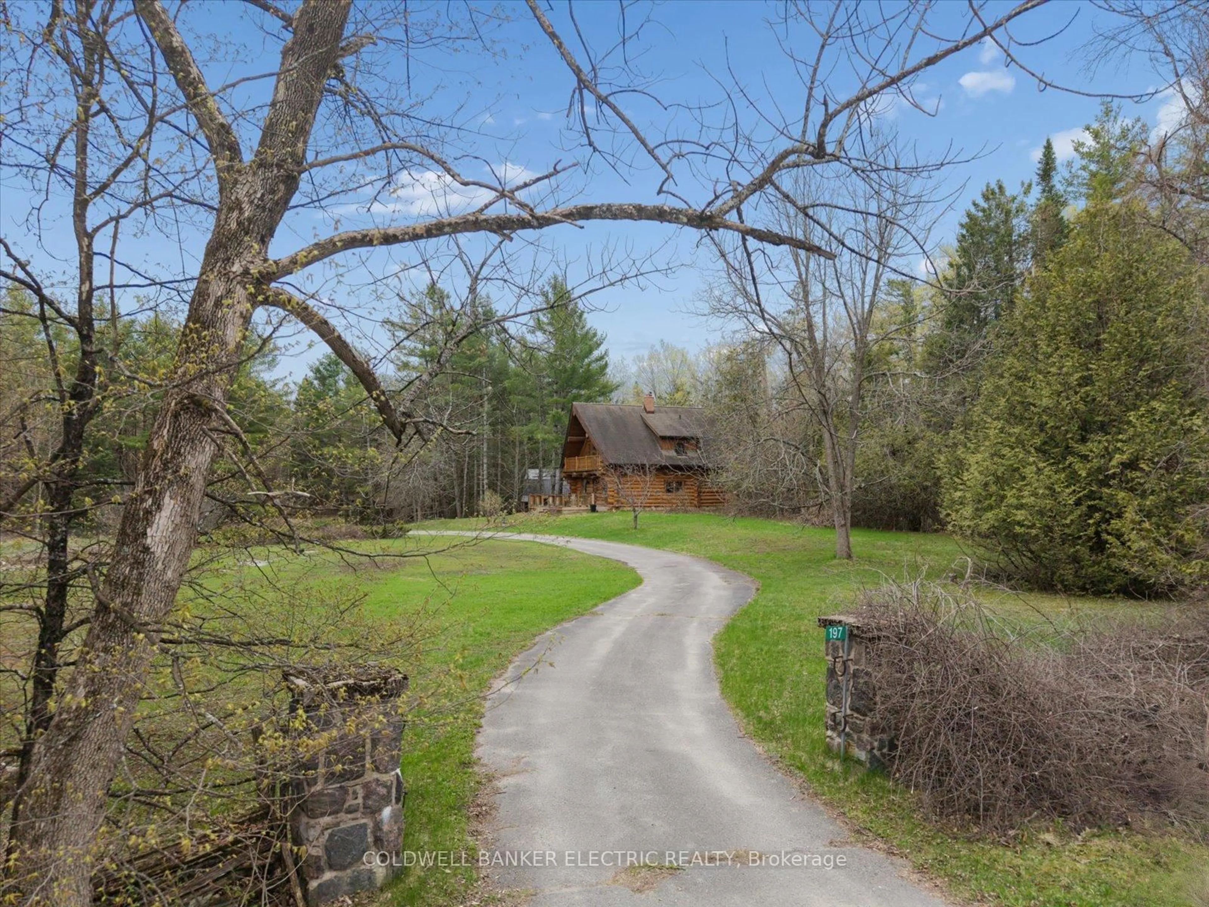 A pic from outside/outdoor area/front of a property/back of a property/a pic from drone, forest/trees view for 197 Hillside Dr, Kawartha Lakes Ontario K0M 1C0