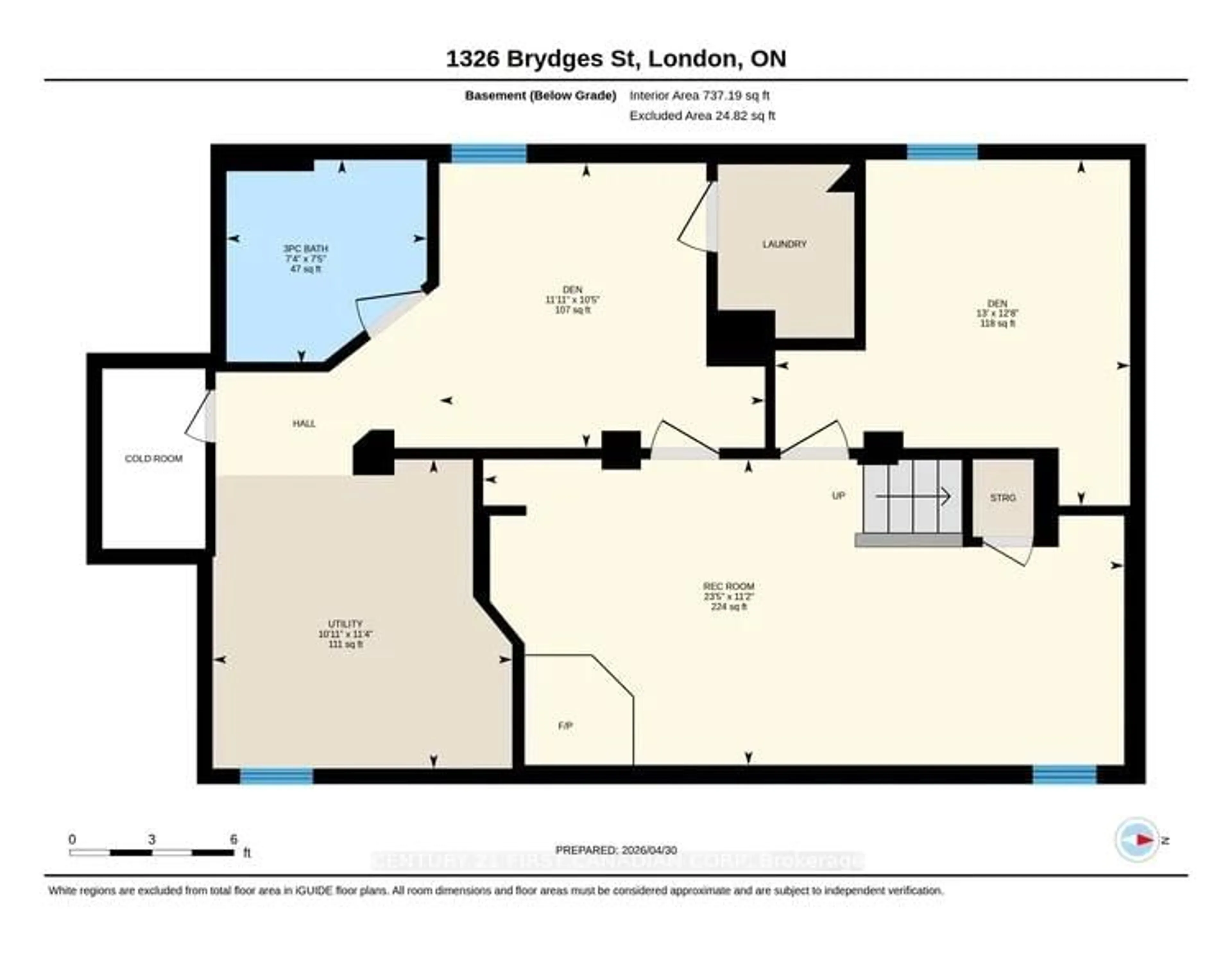 Floor plan for 1326 Brydges St, London East Ontario N5W 2C4