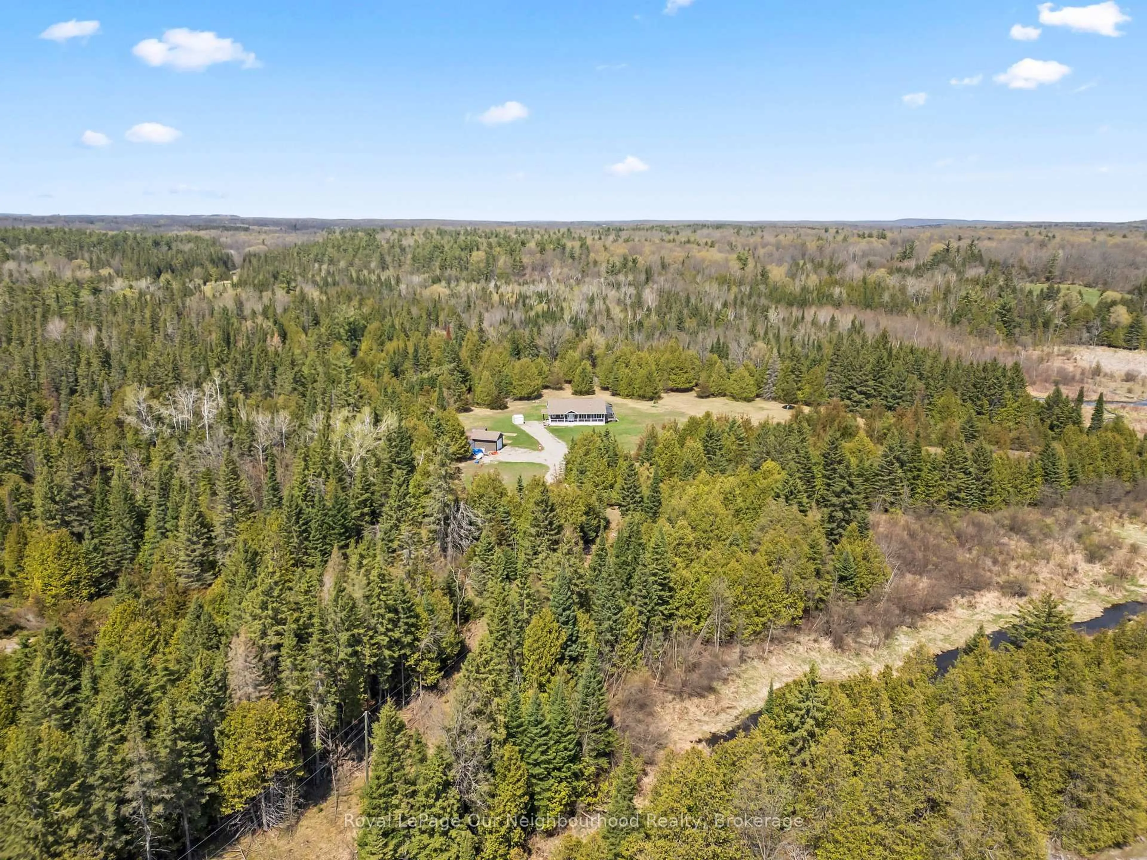 A pic from outside/outdoor area/front of a property/back of a property/a pic from drone, forest/trees view for 2988 Springbrook Rd, Stirling-Rawdon Ontario K0K 3C0