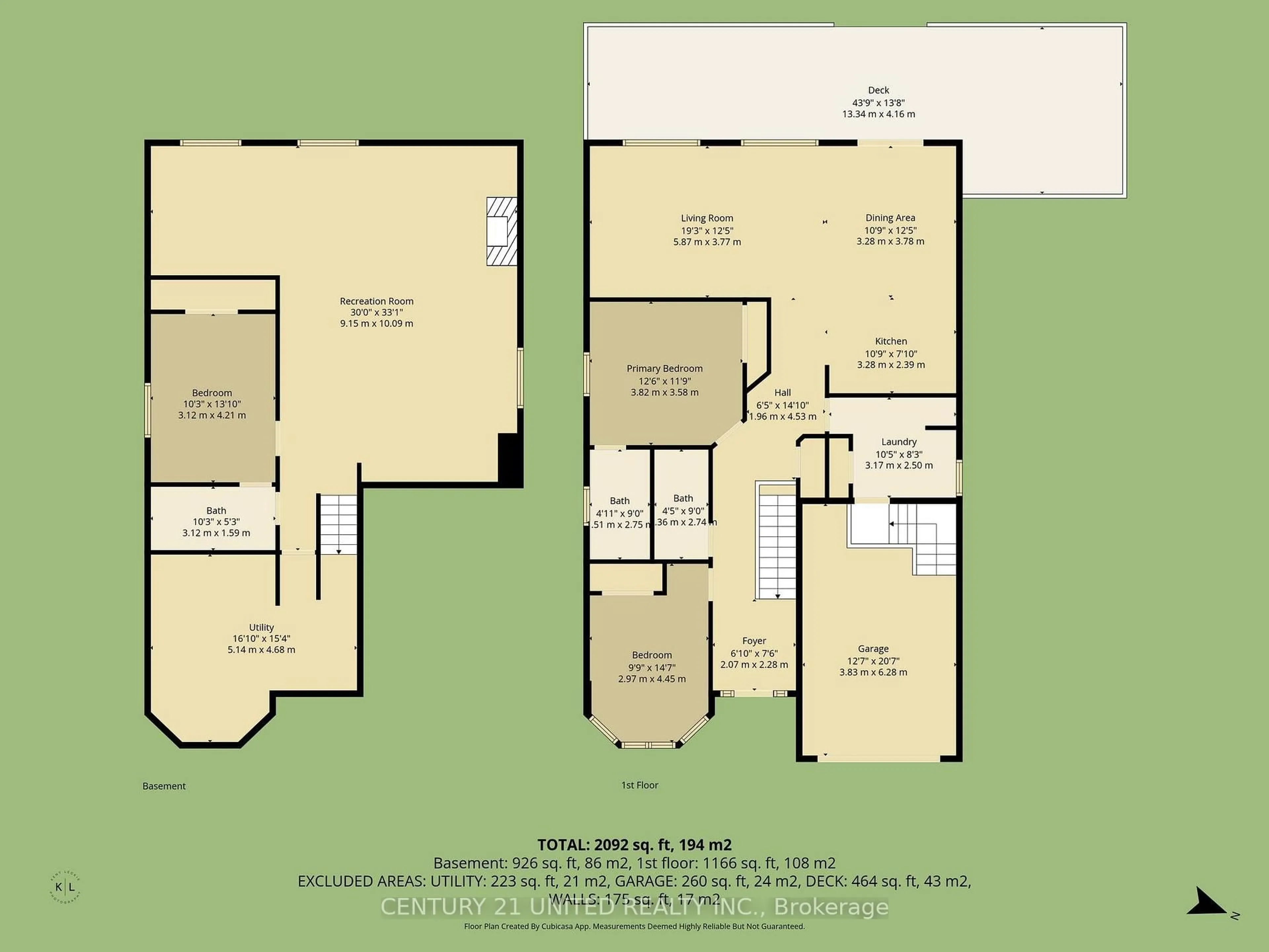 Floor plan for 224 Grove Ave, Selwyn Ontario K9L 0A2