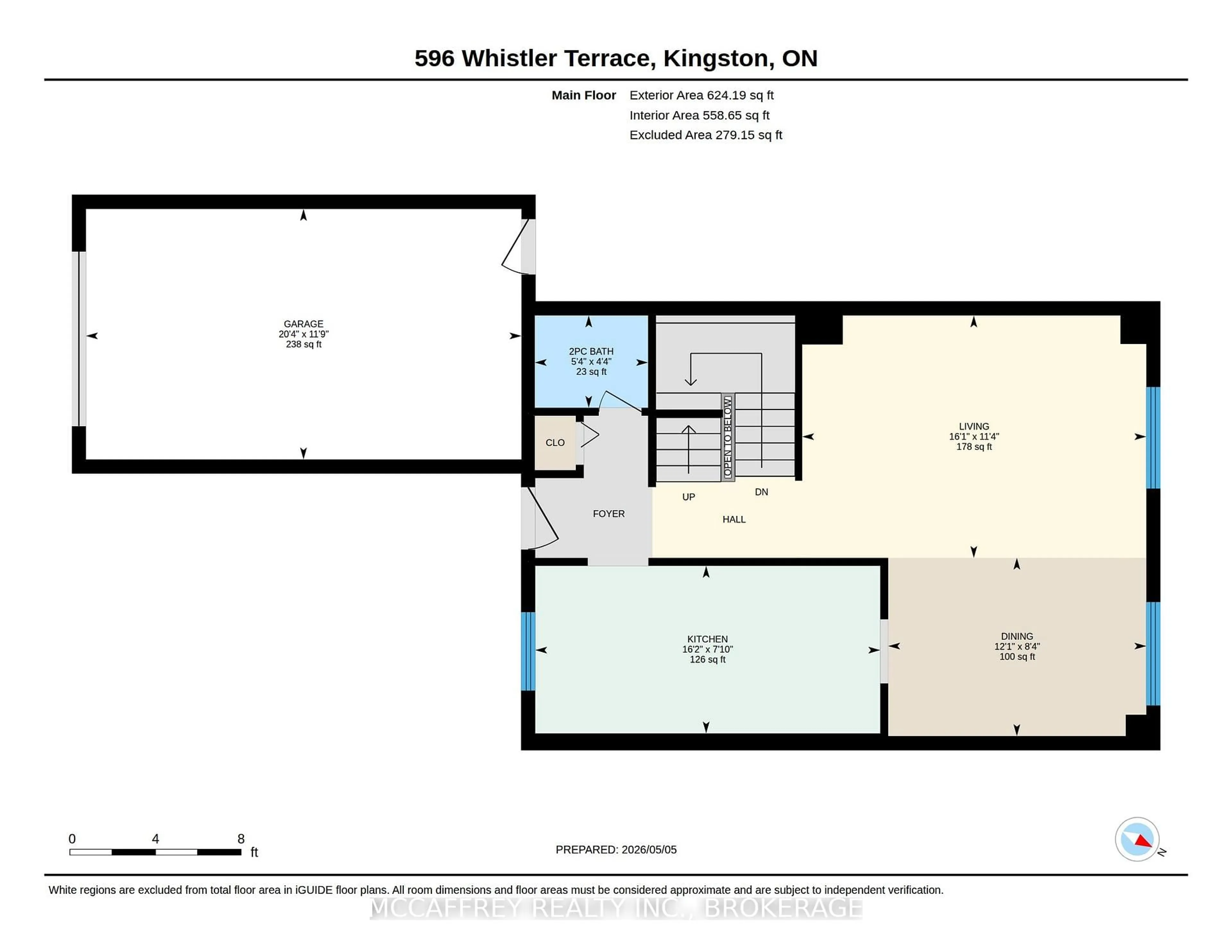 Floor plan for 596 Whistler Terr, Kingston Ontario K7M 8K4