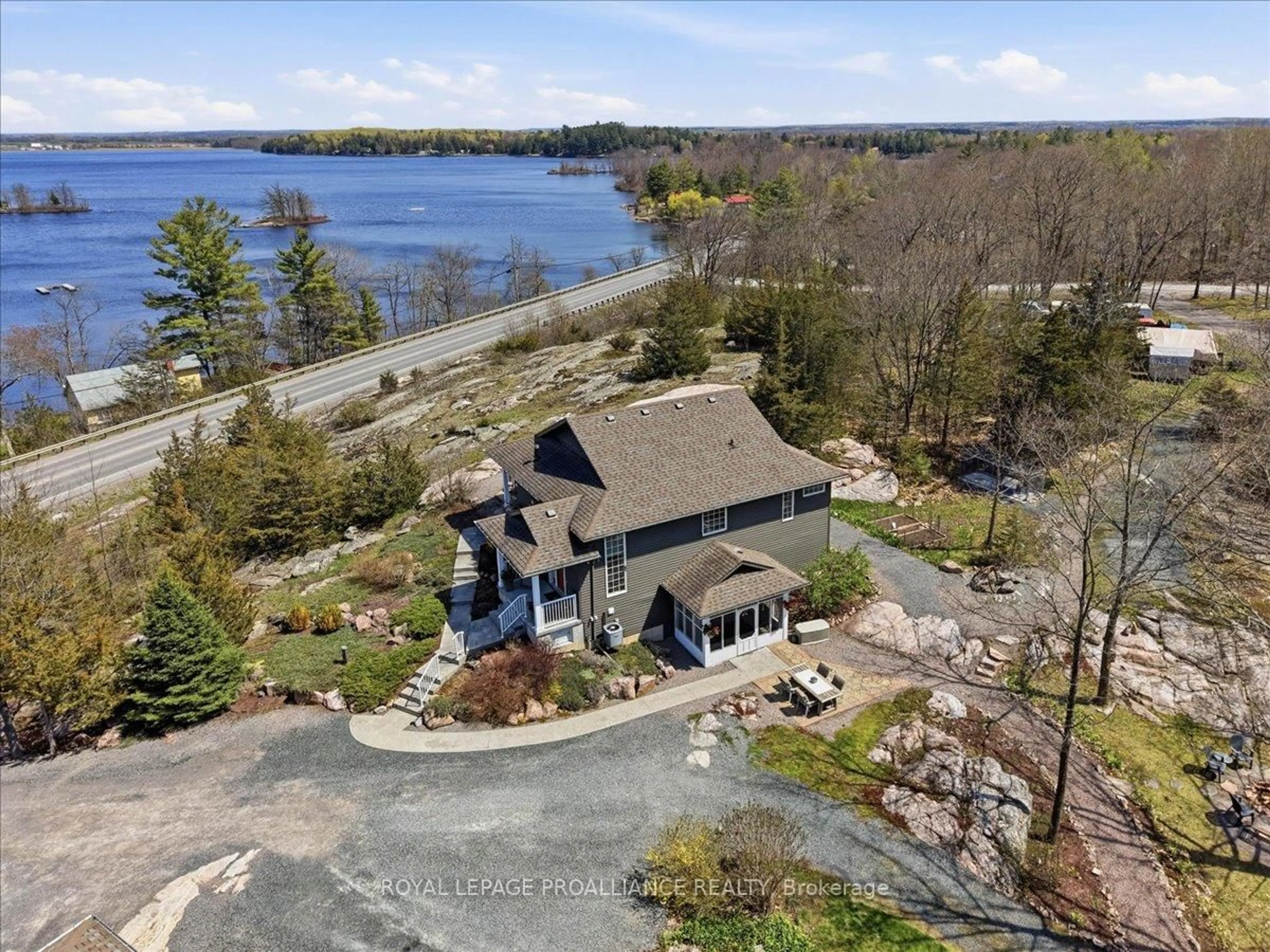 A pic from outside/outdoor area/front of a property/back of a property/a pic from drone, water/lake/river/ocean view for 84 Marlbank Rd, Tweed Ontario K0K 3J0