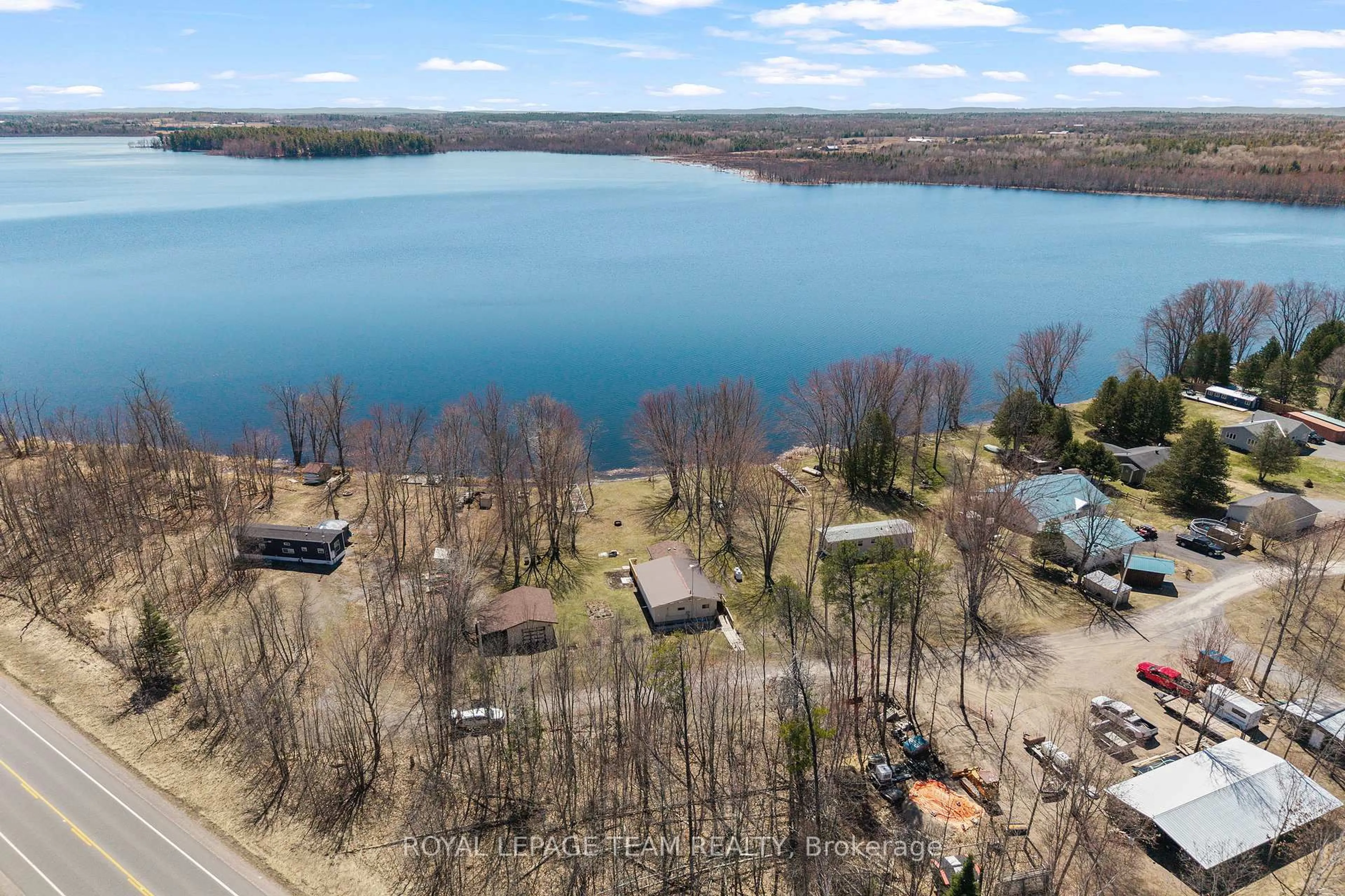 A pic from outside/outdoor area/front of a property/back of a property/a pic from drone, water/lake/river/ocean view for 424 Hummingbird Lane, Eganville Ontario K0J 1T0