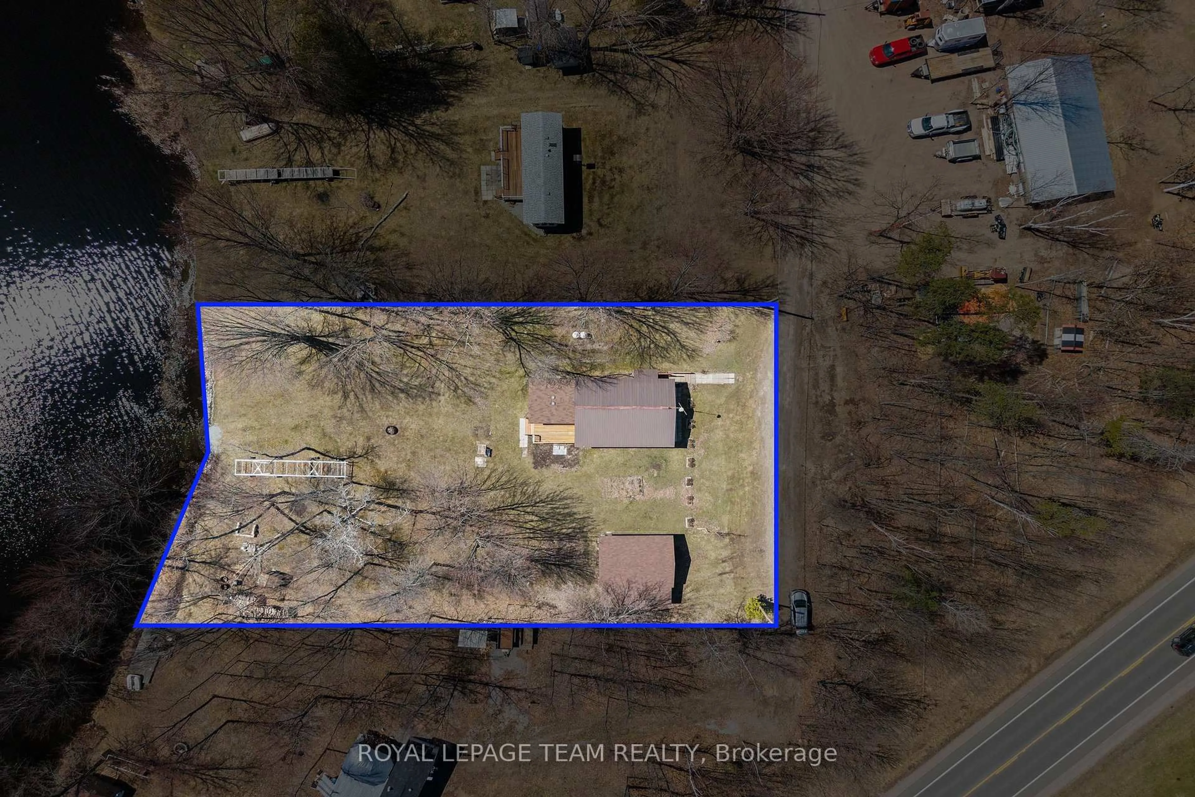 A pic from outside/outdoor area/front of a property/back of a property/a pic from drone, street for 424 Hummingbird Lane, Eganville Ontario K0J 1T0