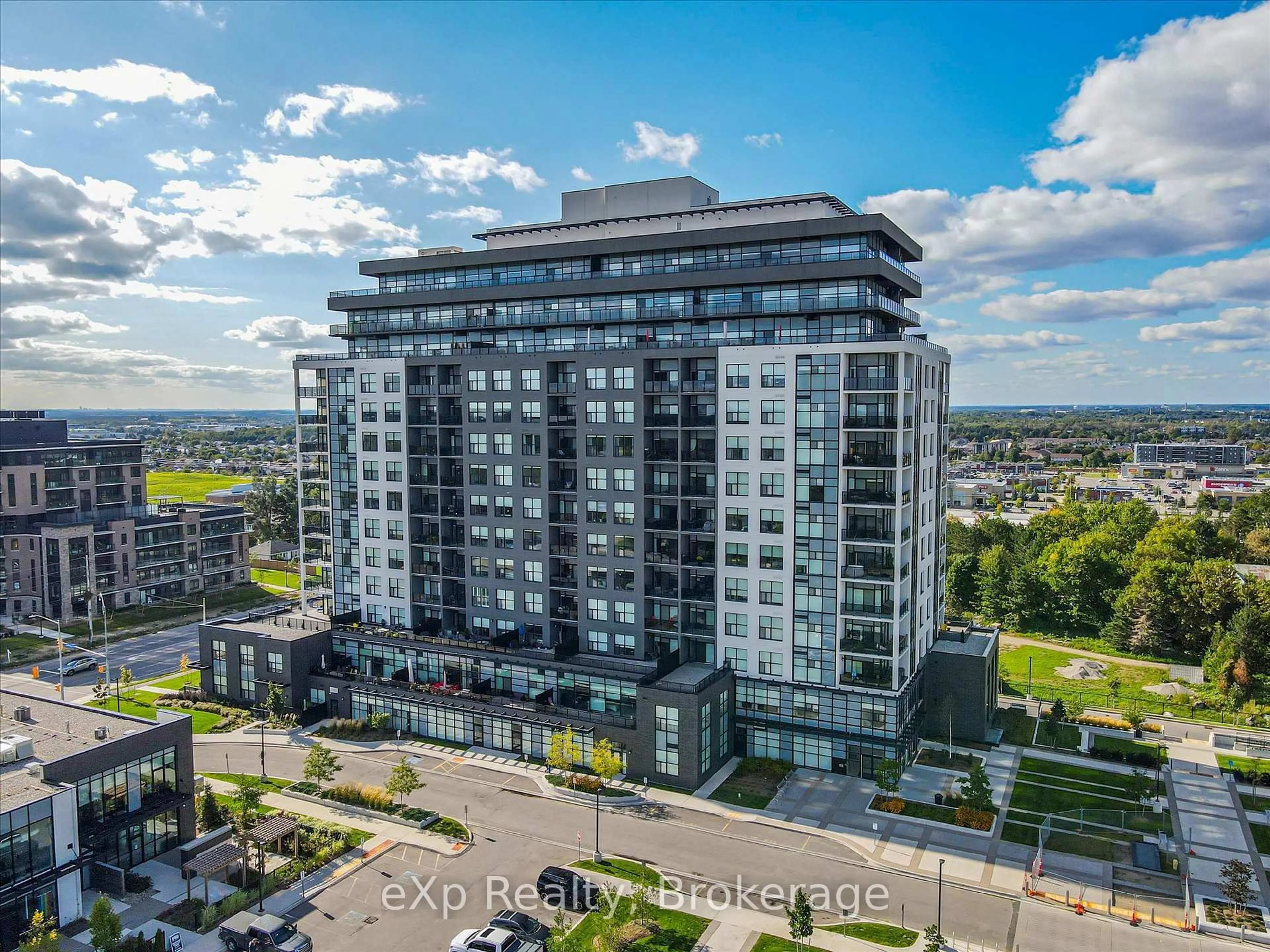 A pic from outside/outdoor area/front of a property/back of a property/a pic from drone, city buildings view from balcony for 1878 Gordon St #711, Guelph Ontario N1L 0P4