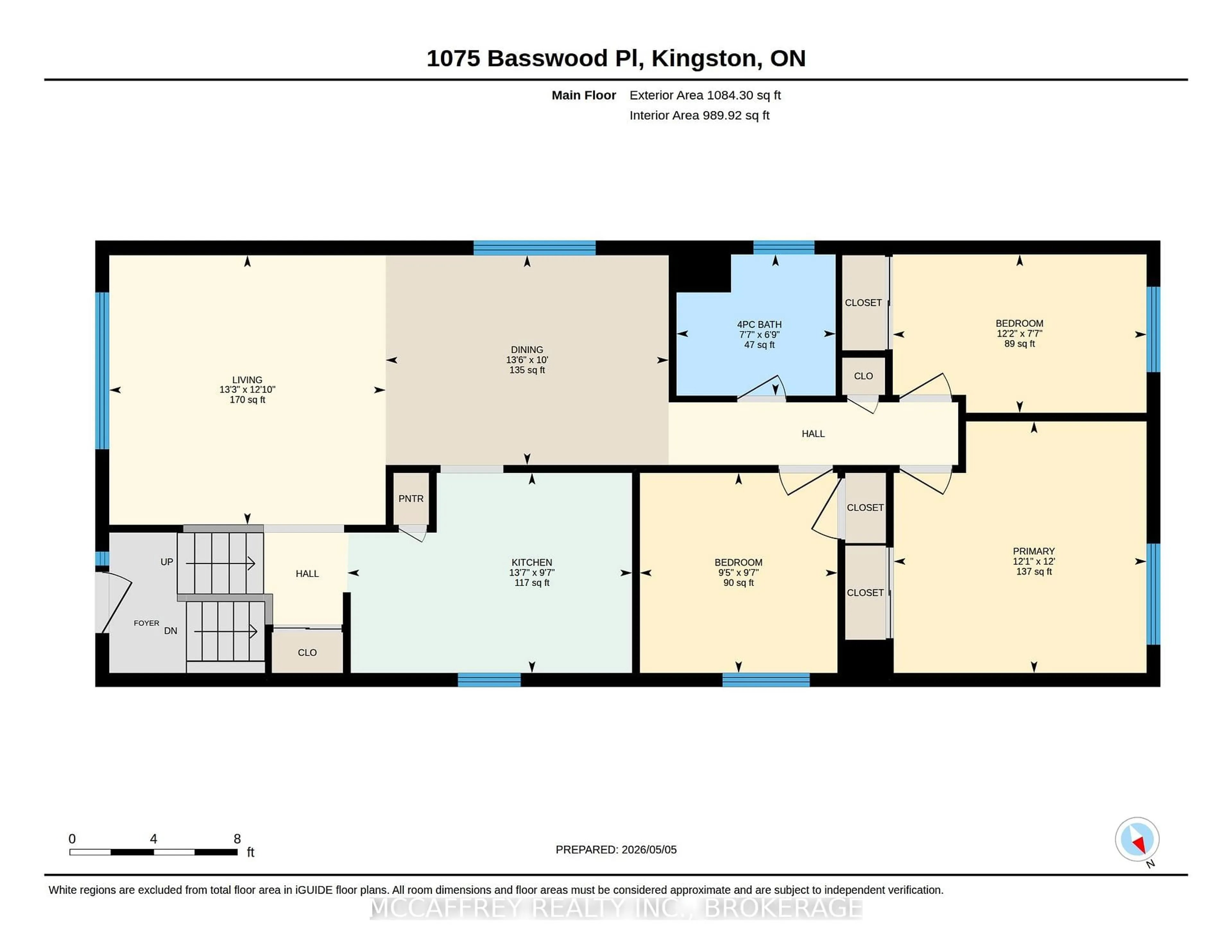 Floor plan for 1075 Basswood Pl, Kingston Ontario K7P 1K4