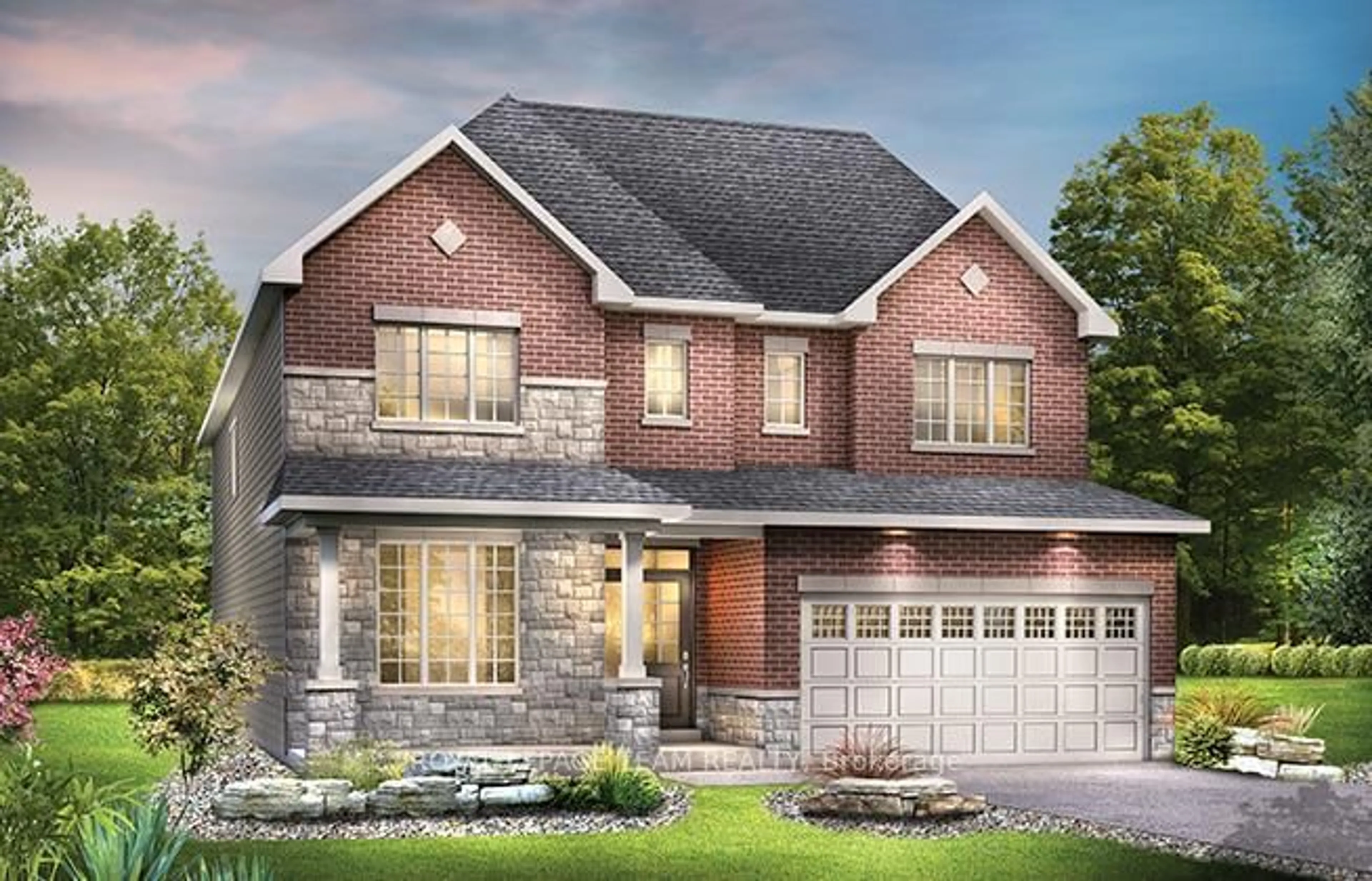Home with brick exterior material, street for 349 Vibert Douglas Dr, Kanata Ontario K2W 0M4
