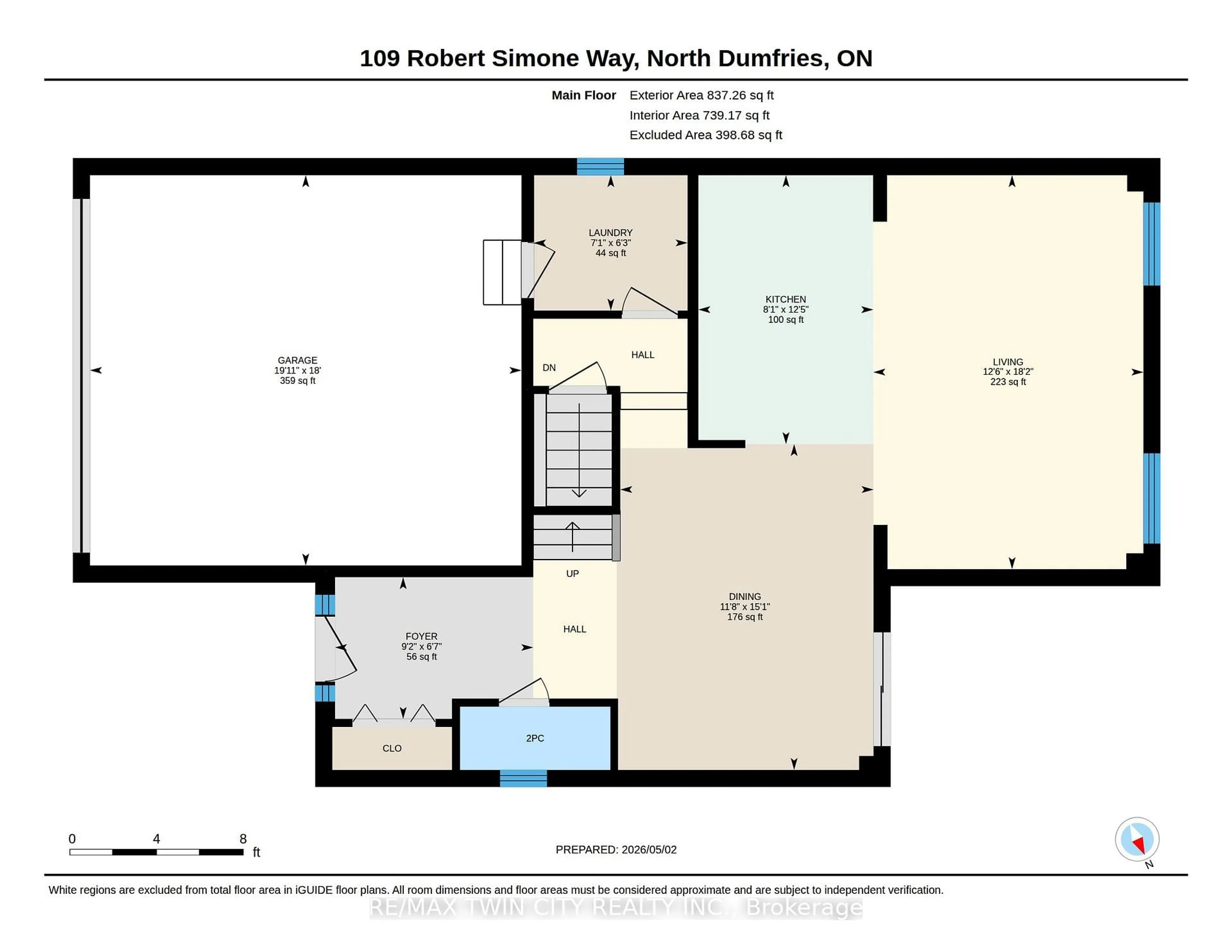 Floor plan for 109 ROBERT SIMONE Way, North Dumfries Ontario N0B 1E0